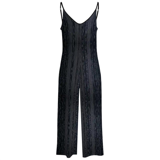 BabyGurl'z Collection: Women's black pinstripe casual jumpsuit.