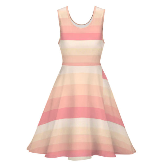 BabyGurl'z Collection Women's Pink and White Sleeveless Skater Dress