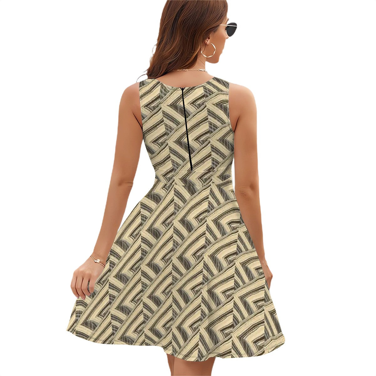 BabyGurl'z Collection Sleeveless V-Neck Dress - creative pinstripe patterns