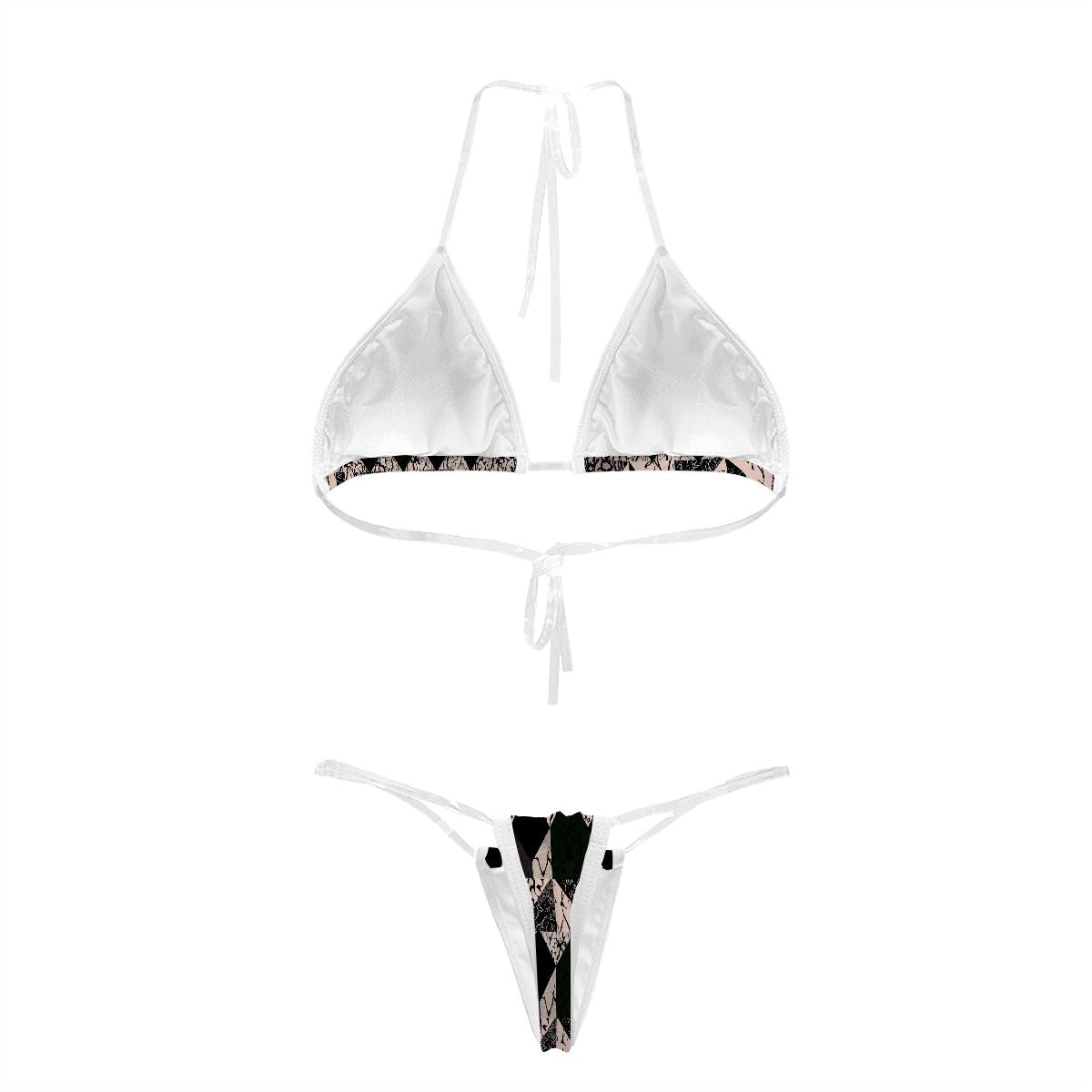 Aurelio Francesco geometric bikini with transparent straps