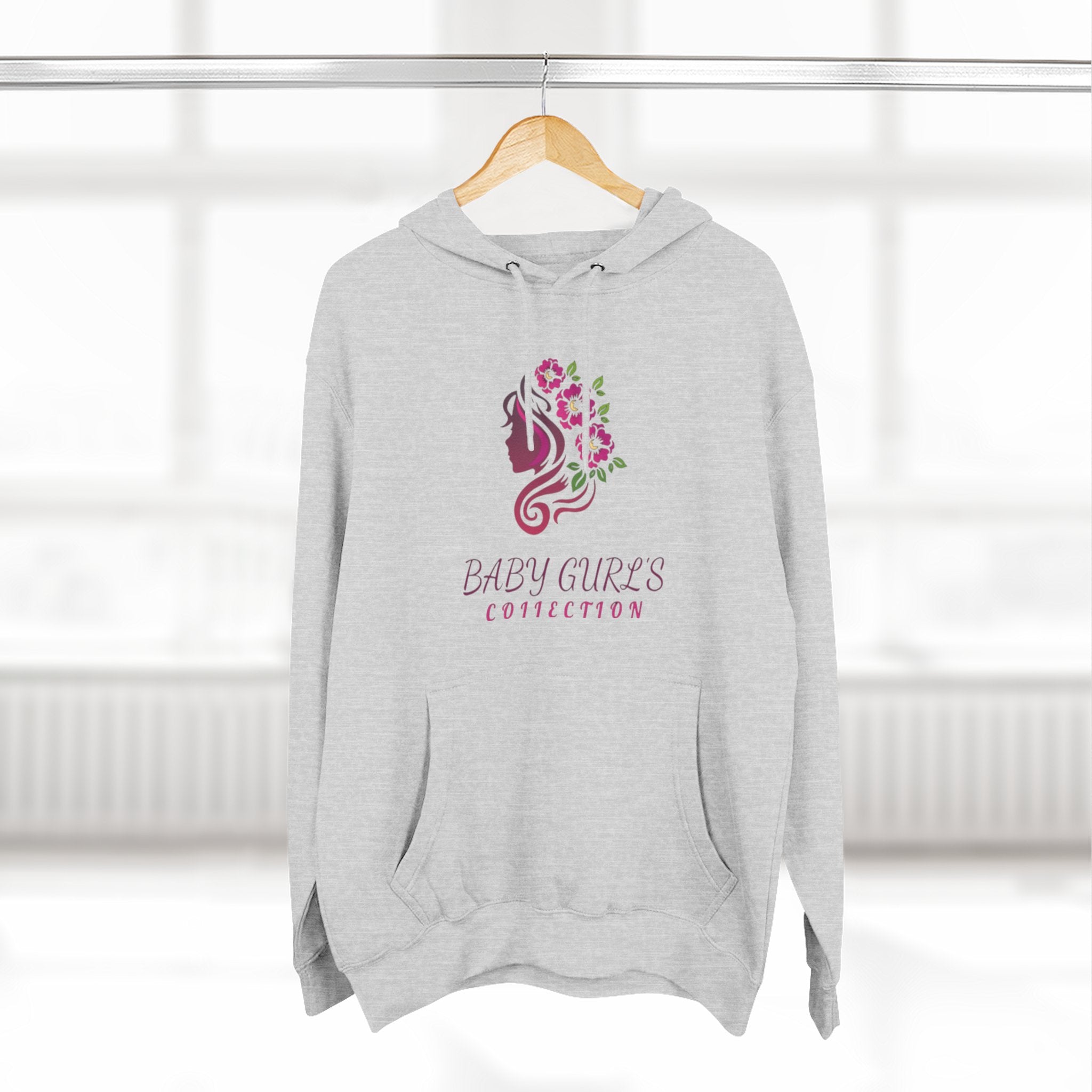 BabyGurl'z Floral Fleece Hoodie with Three-Panel Design, Cozy Sweatshirt, Casual Wear, Gift for Her, Spring Fashion