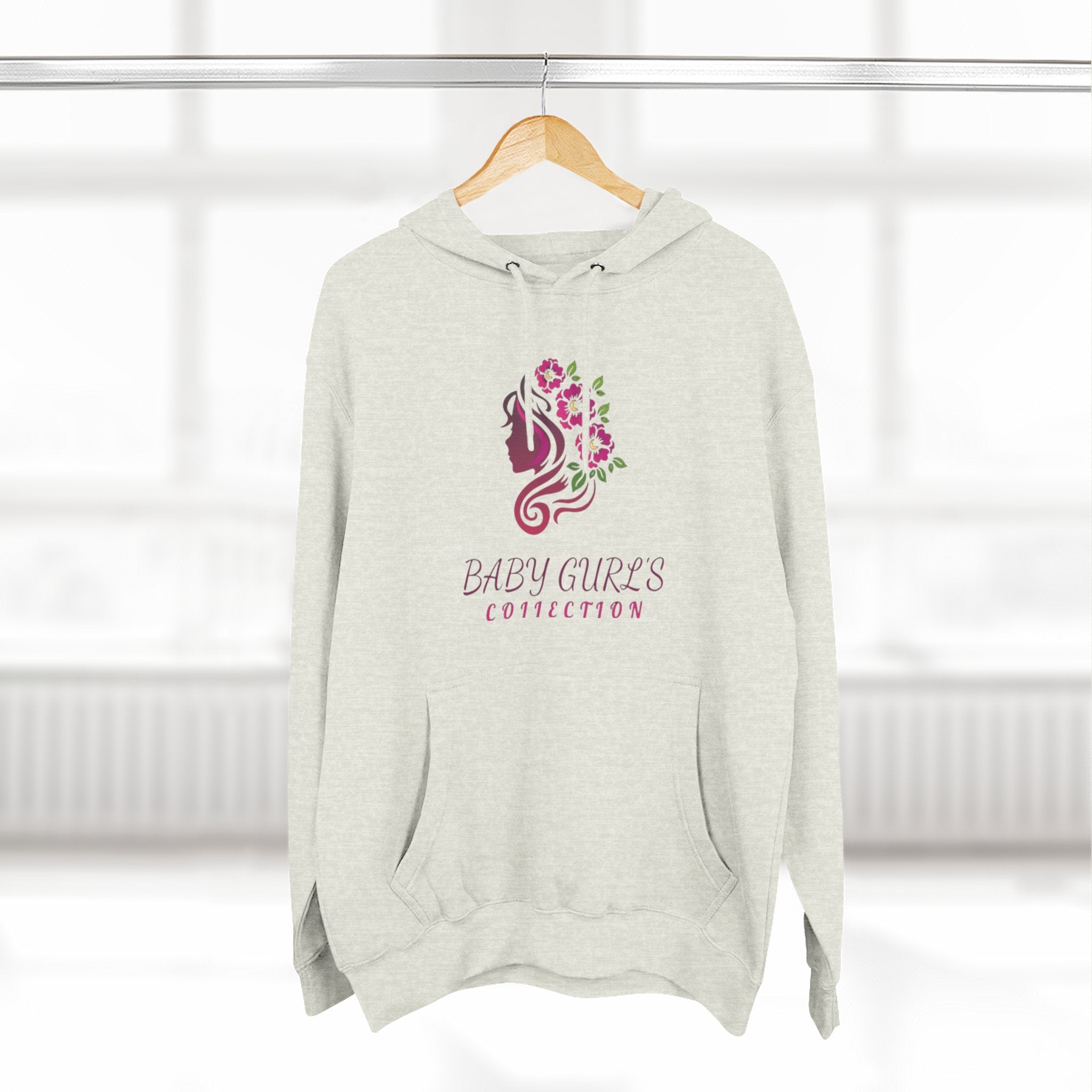 BabyGurl'z Floral Fleece Hoodie with Three-Panel Design, Cozy Sweatshirt, Casual Wear, Gift for Her, Spring Fashion