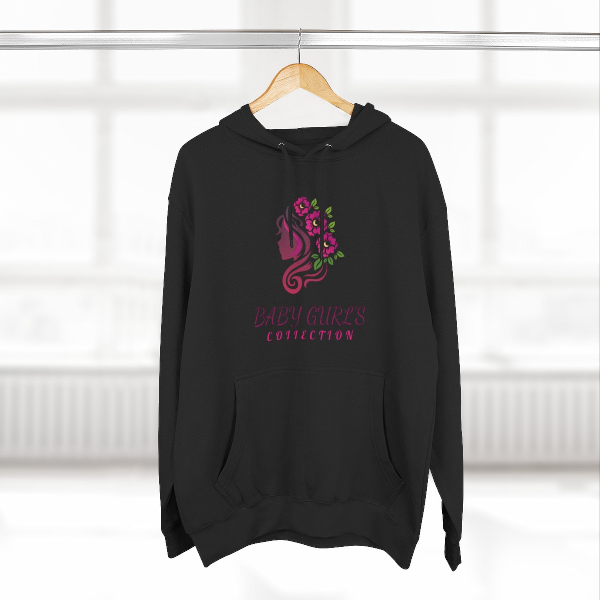 BabyGurl'z Floral Fleece Hoodie with Three-Panel Design, Cozy Sweatshirt, Casual Wear, Gift for Her, Spring Fashion
