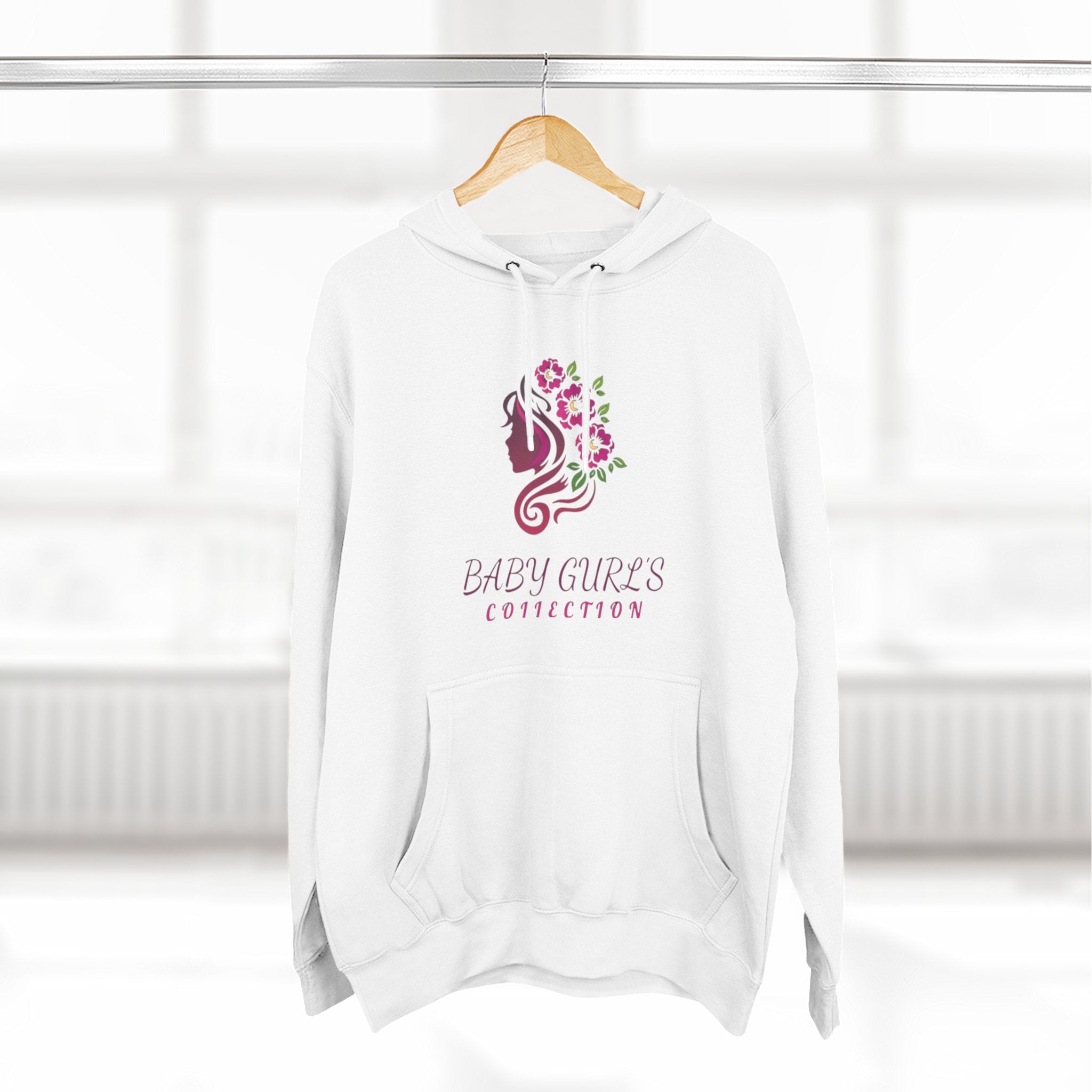 BabyGurl'z Floral Fleece Hoodie with Three-Panel Design, Cozy Sweatshirt, Casual Wear, Gift for Her, Spring Fashion