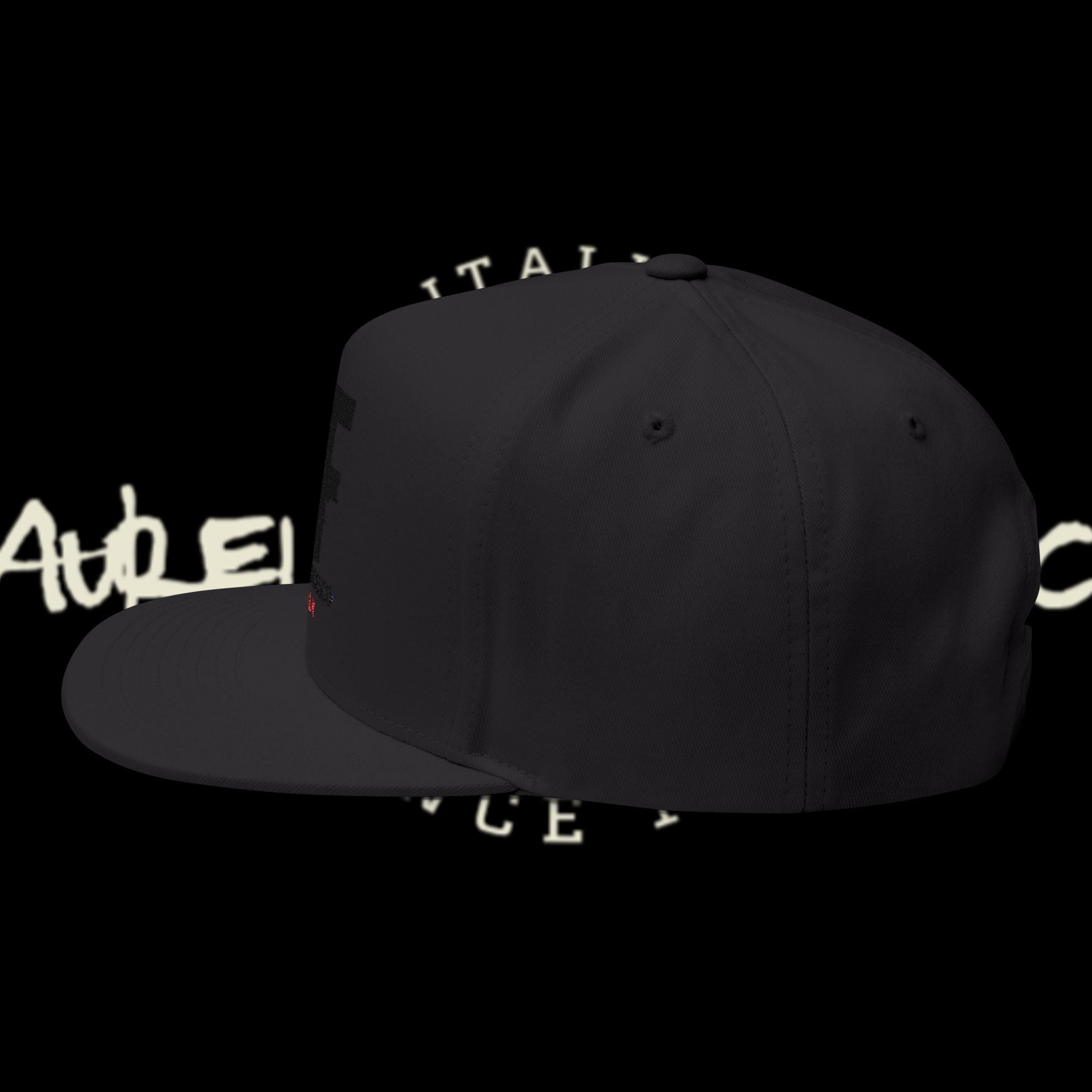 Aurelio Francesco Embroidered Flat Bill Cap