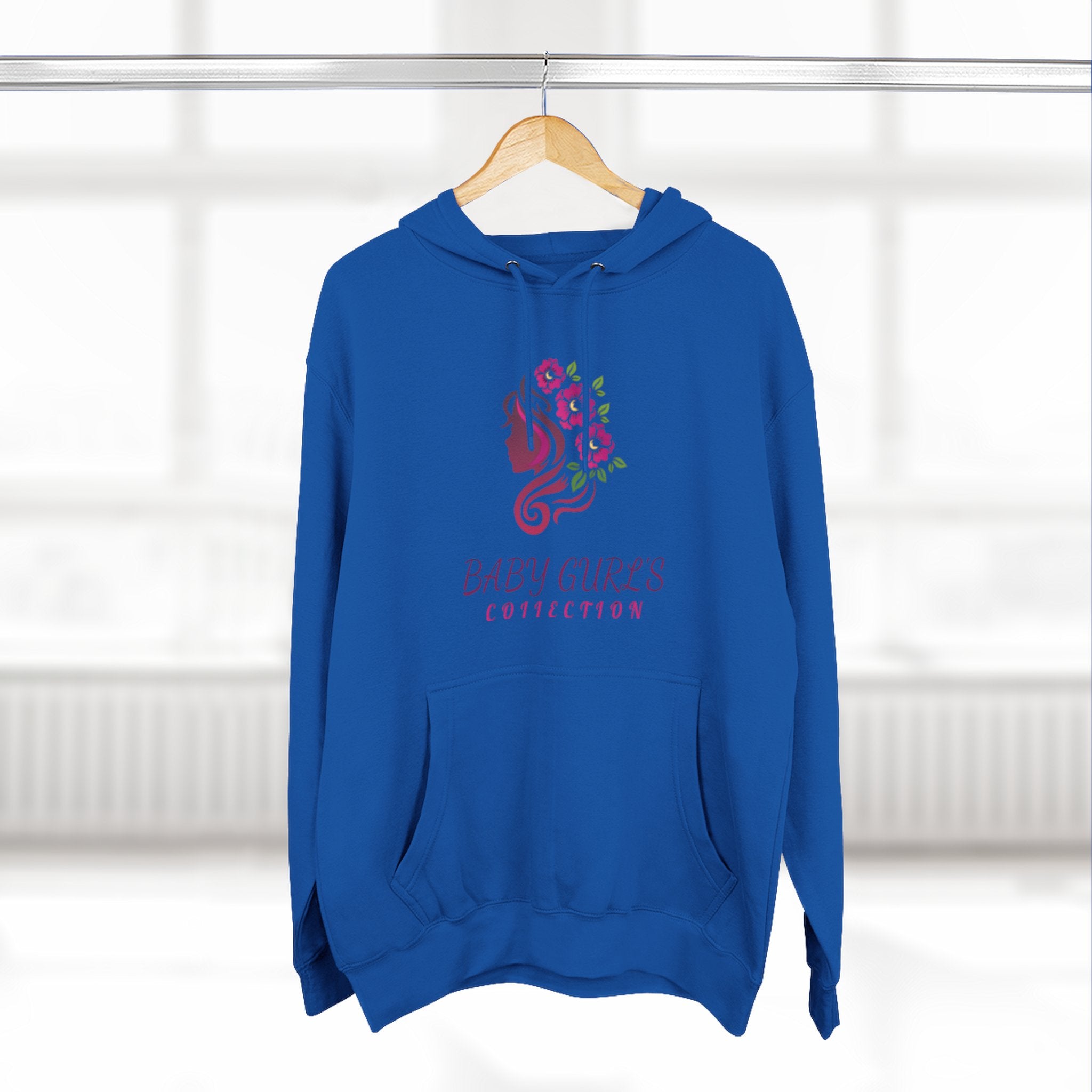 BabyGurl'z Floral Fleece Hoodie with Three-Panel Design, Cozy Sweatshirt, Casual Wear, Gift for Her, Spring Fashion