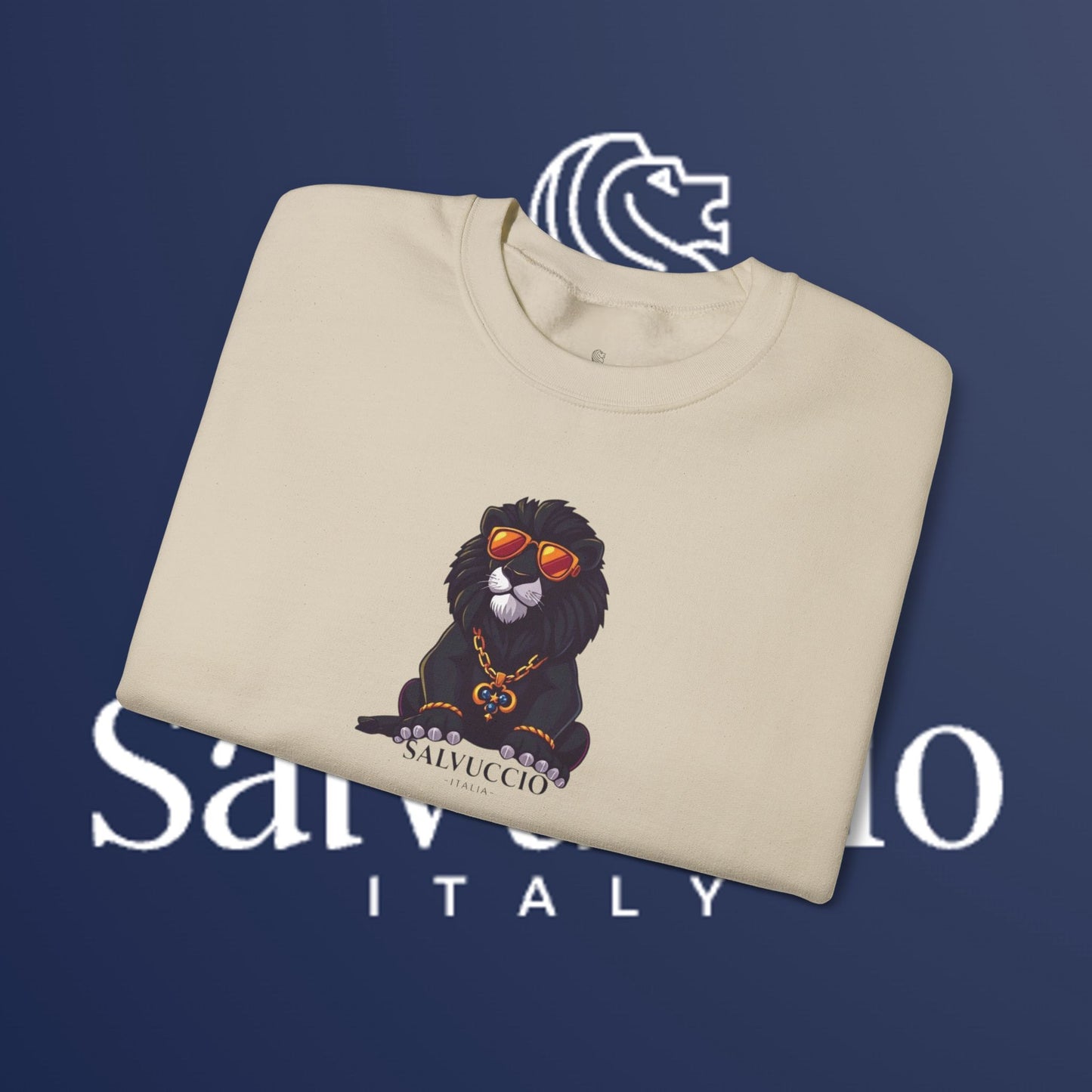 Idio Salvuccio Lion™ Crewneck Sweatshirt - Unique and Majestic Lion Design for Animal Lovers and Wildlife Enthusiasts