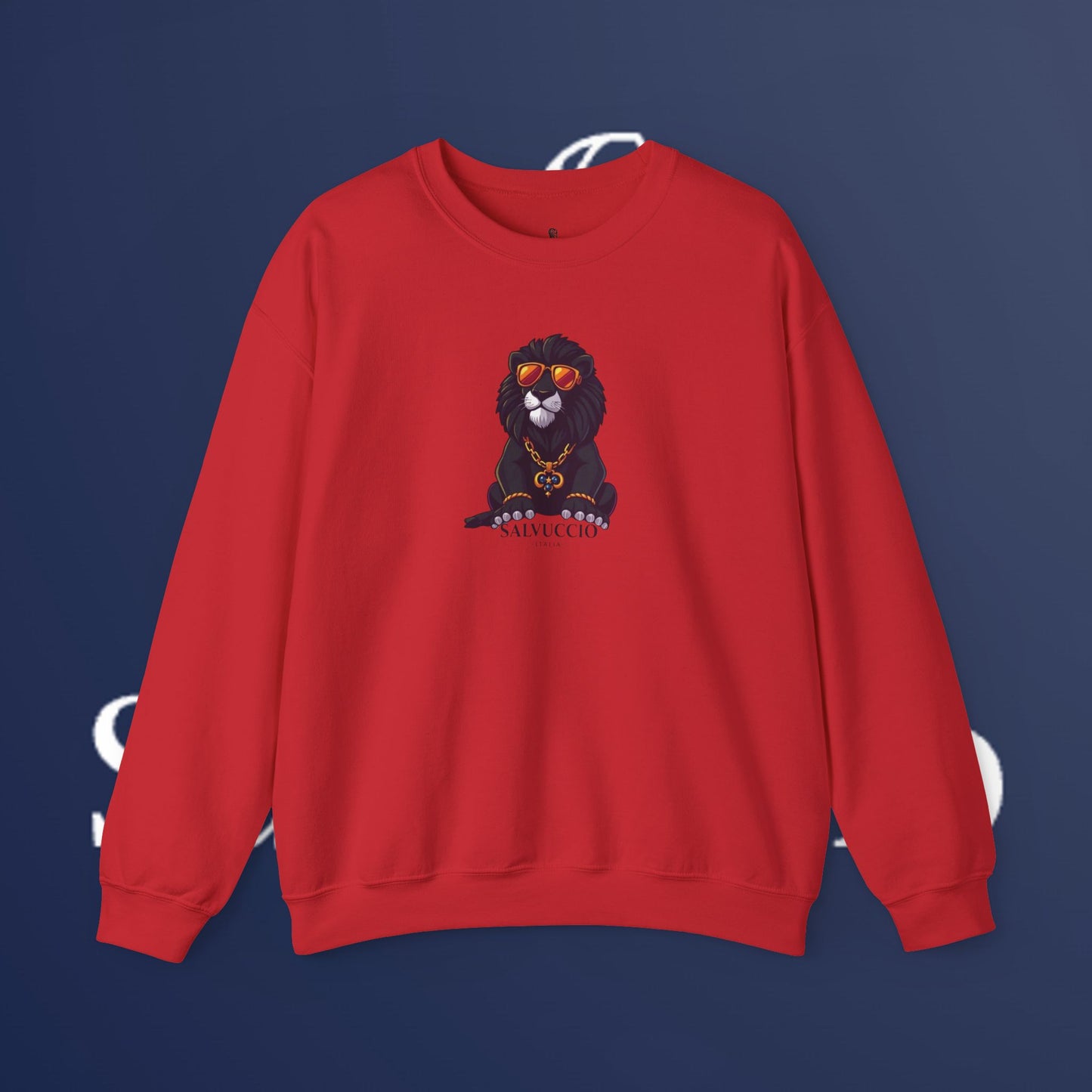 Idio Salvuccio Lion™ Crewneck Sweatshirt - Unique and Majestic Lion Design for Animal Lovers and Wildlife Enthusiasts