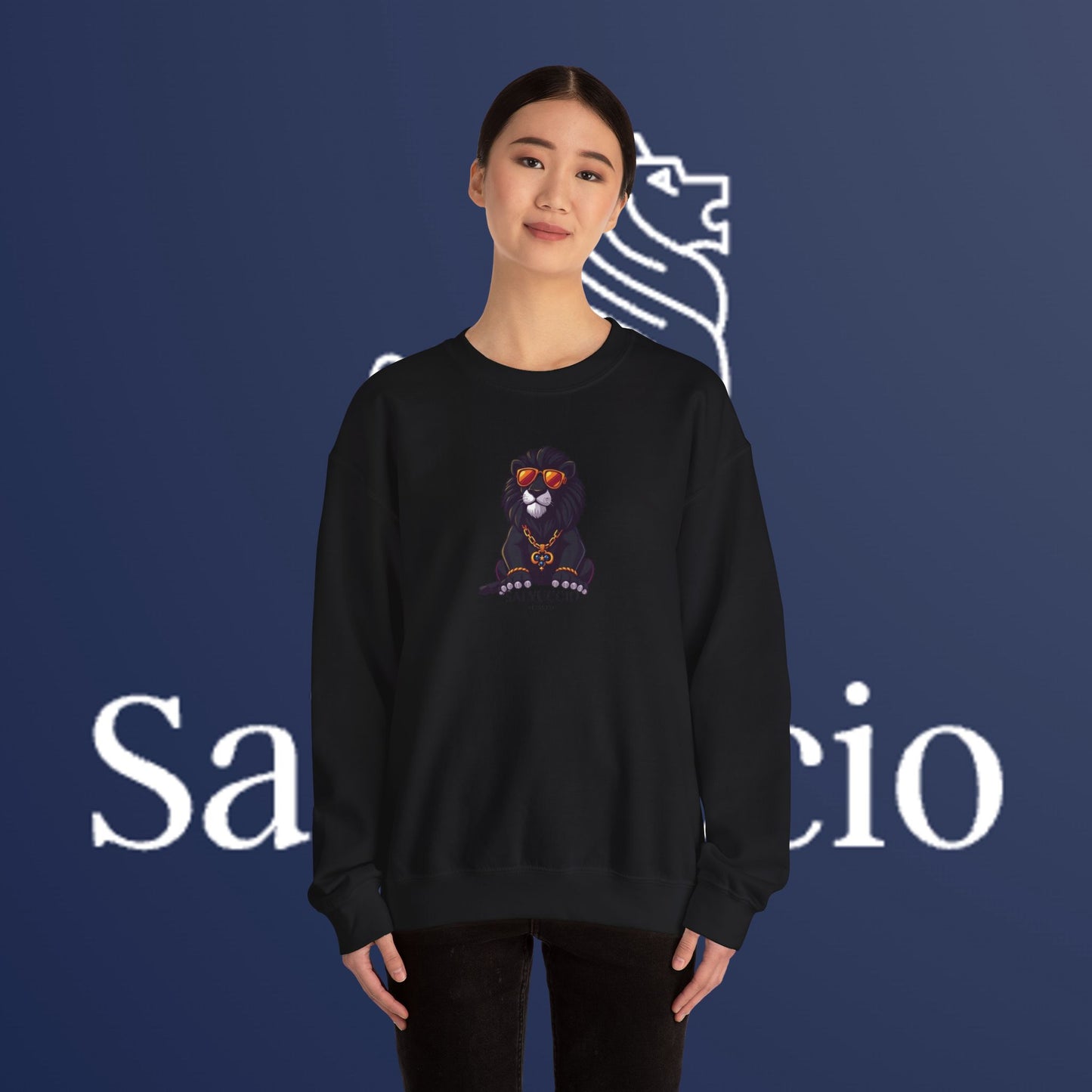 Idio Salvuccio Lion™ Crewneck Sweatshirt - Unique and Majestic Lion Design for Animal Lovers and Wildlife Enthusiasts