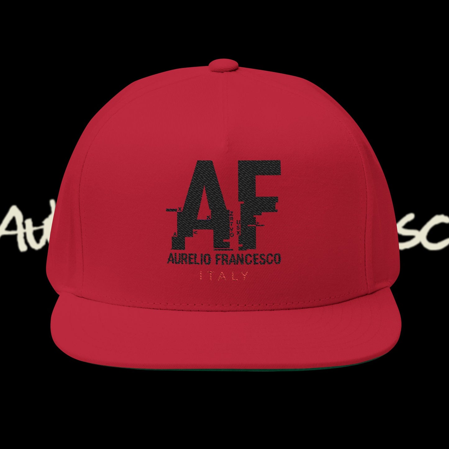 Aurelio Francesco Embroidered Flat Bill Cap