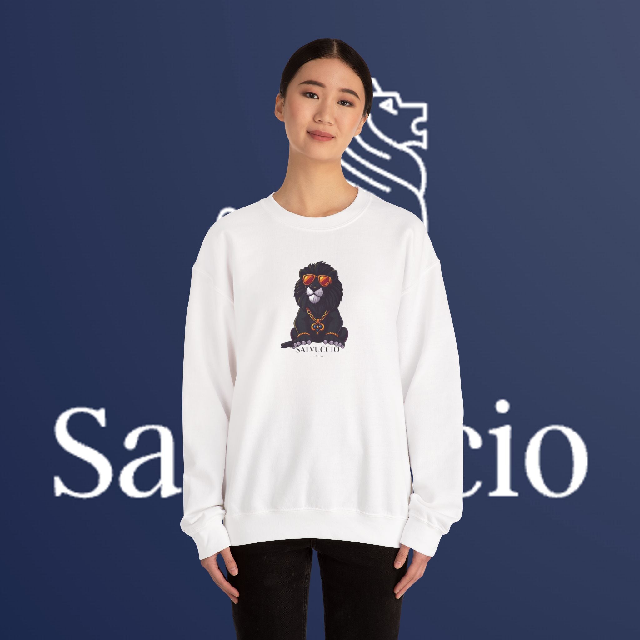 Idio Salvuccio Lion™ Crewneck Sweatshirt - Unique and Majestic Lion Design for Animal Lovers and Wildlife Enthusiasts