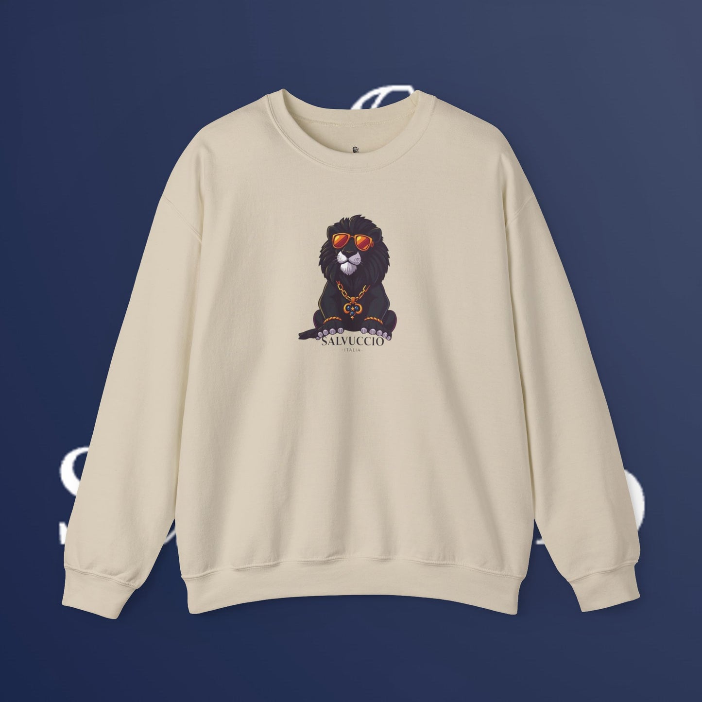 Idio Salvuccio Lion™ Crewneck Sweatshirt - Unique and Majestic Lion Design for Animal Lovers and Wildlife Enthusiasts