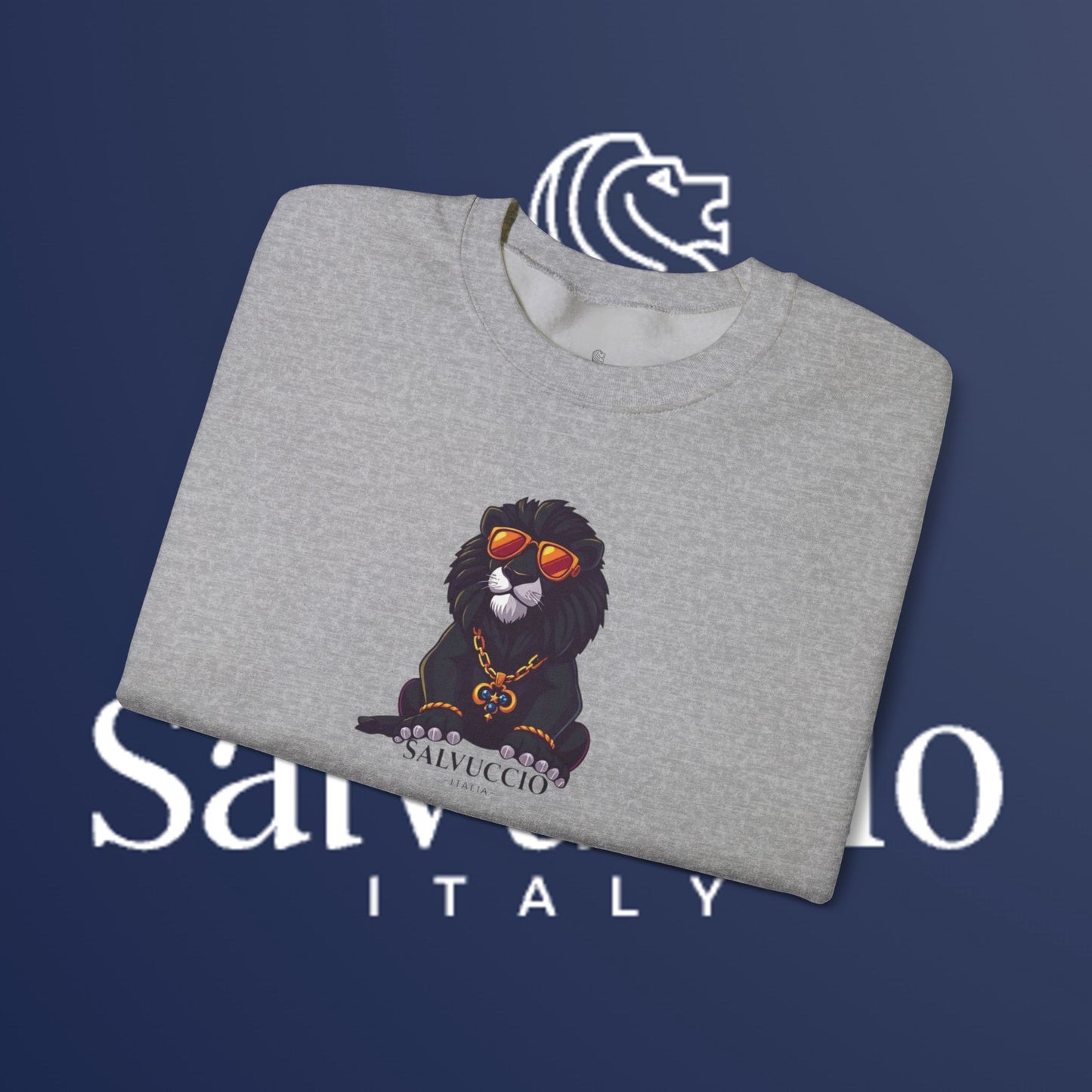 Idio Salvuccio Lion™ Crewneck Sweatshirt - Unique and Majestic Lion Design for Animal Lovers and Wildlife Enthusiasts