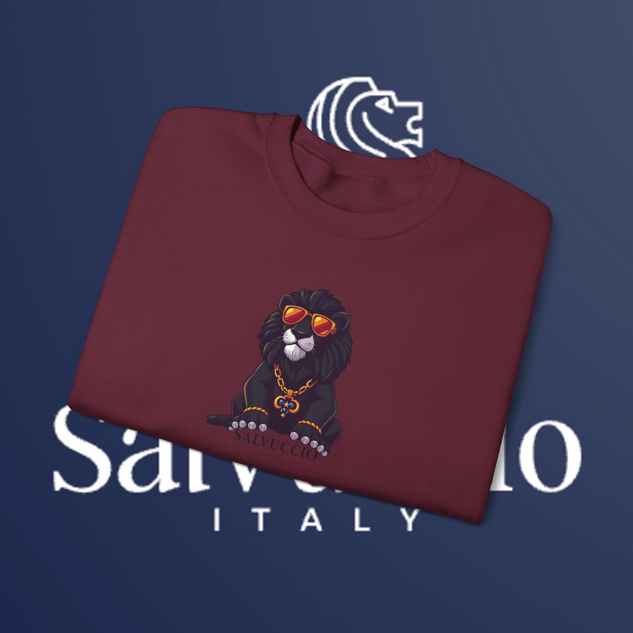 Idio Salvuccio Lion™ Crewneck Sweatshirt - Unique and Majestic Lion Design for Animal Lovers and Wildlife Enthusiasts