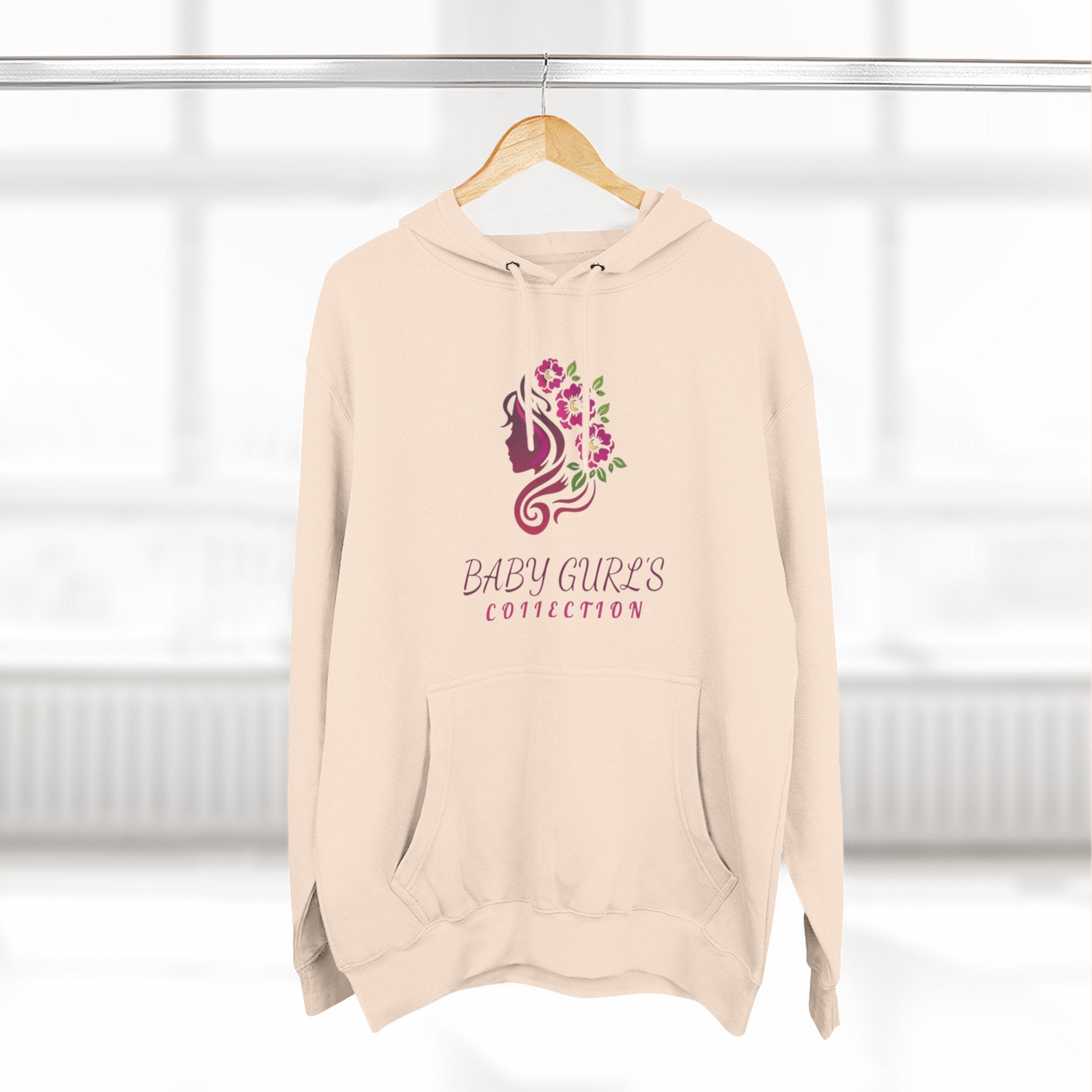 BabyGurl'z Floral Fleece Hoodie with Three-Panel Design, Cozy Sweatshirt, Casual Wear, Gift for Her, Spring Fashion
