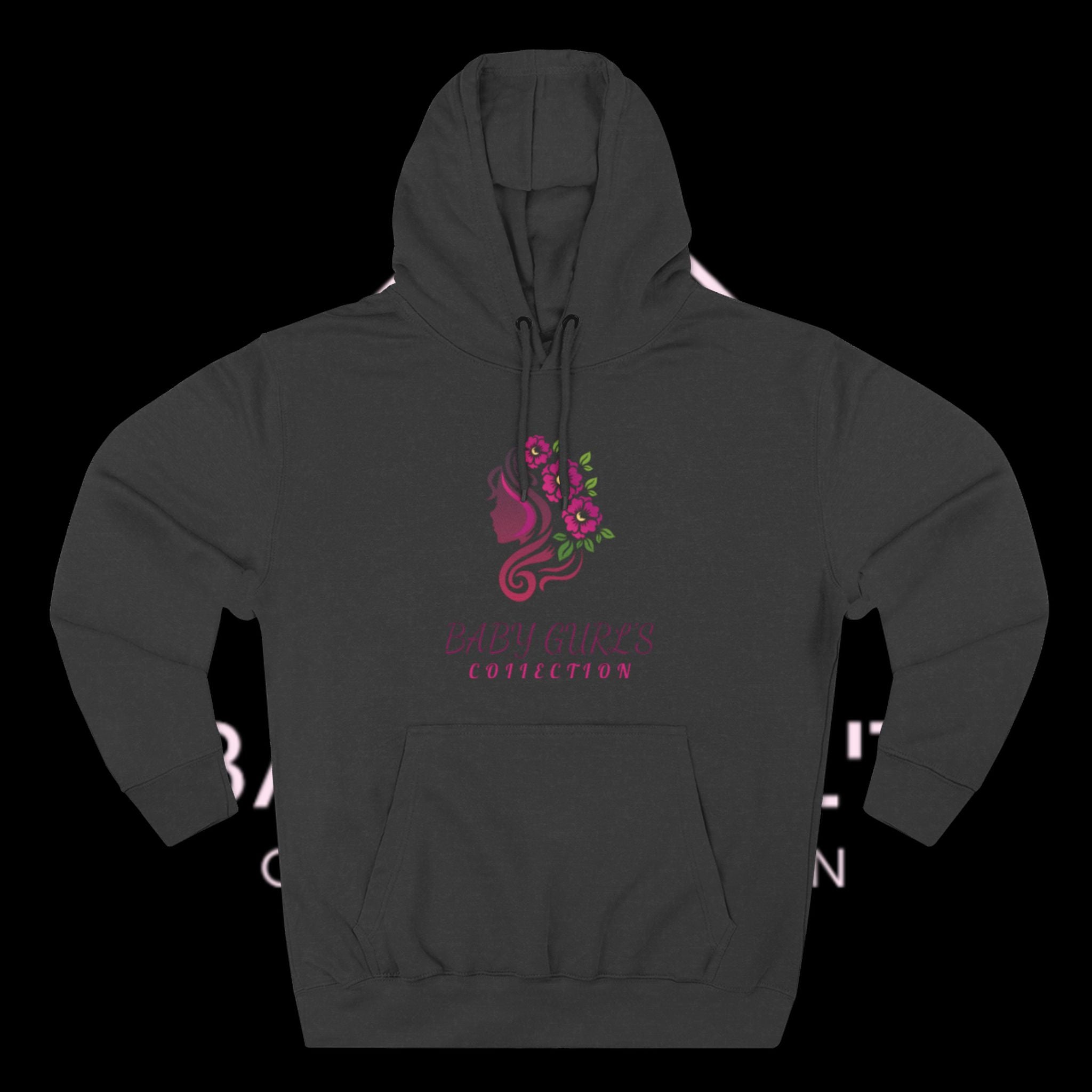 BabyGurl'z Floral Fleece Hoodie with Three-Panel Design, Cozy Sweatshirt, Casual Wear, Gift for Her, Spring Fashion