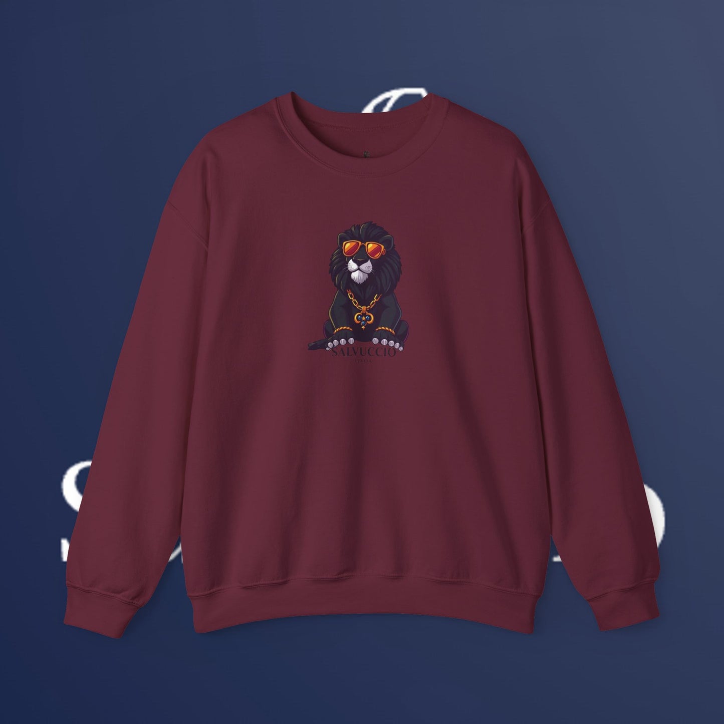 Idio Salvuccio Lion™ Crewneck Sweatshirt - Unique and Majestic Lion Design for Animal Lovers and Wildlife Enthusiasts