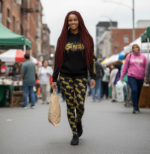 Idio Salvuccio Stylish Women's Casual Graffiti Leggings