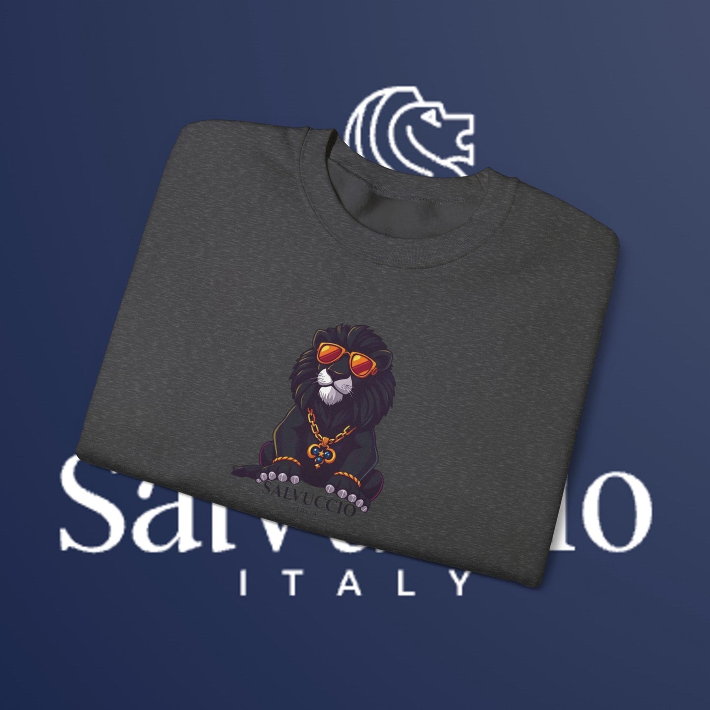 Idio Salvuccio Lion™ Crewneck Sweatshirt - Unique and Majestic Lion Design for Animal Lovers and Wildlife Enthusiasts