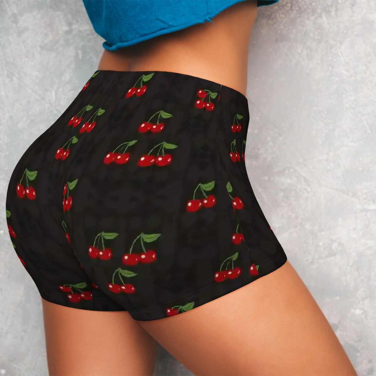 Sweetie's Collection Women's Athletic Shorts Cherries Pattern
