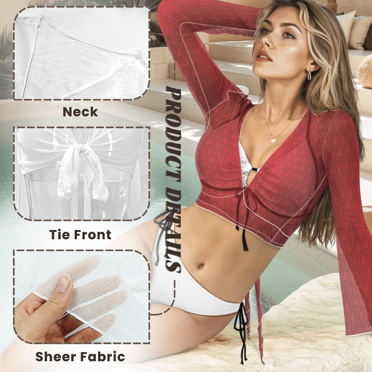 Aurelio Francesco: Swimsuit cardigan with casino-style top.