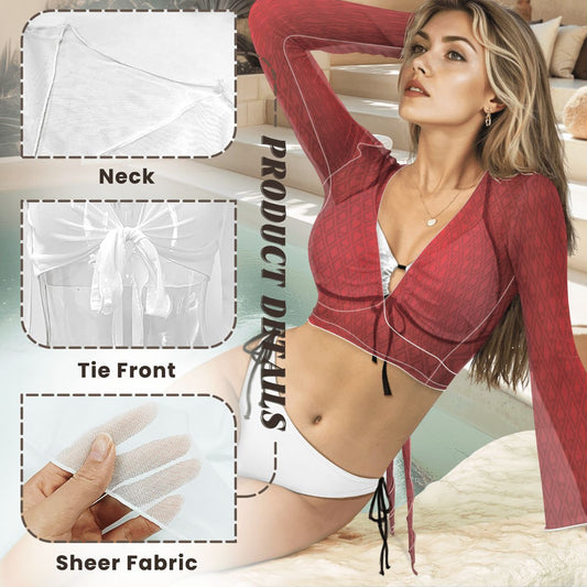 Aurelio Francesco: Swimsuit cardigan with casino-style top.