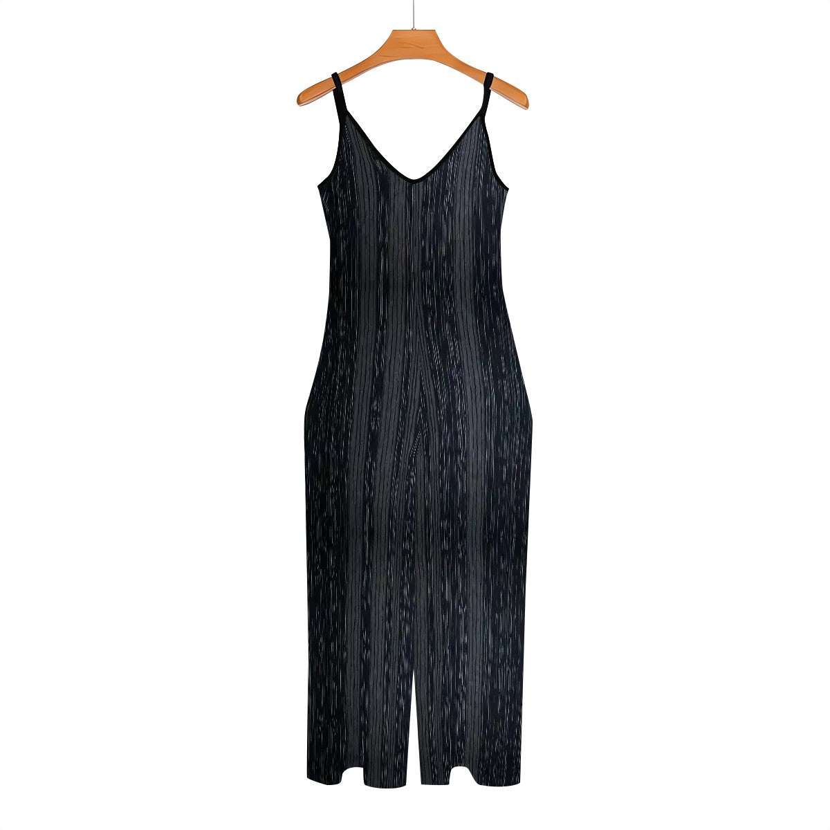 BabyGurl'z Collection: Women's black pinstripe casual jumpsuit.