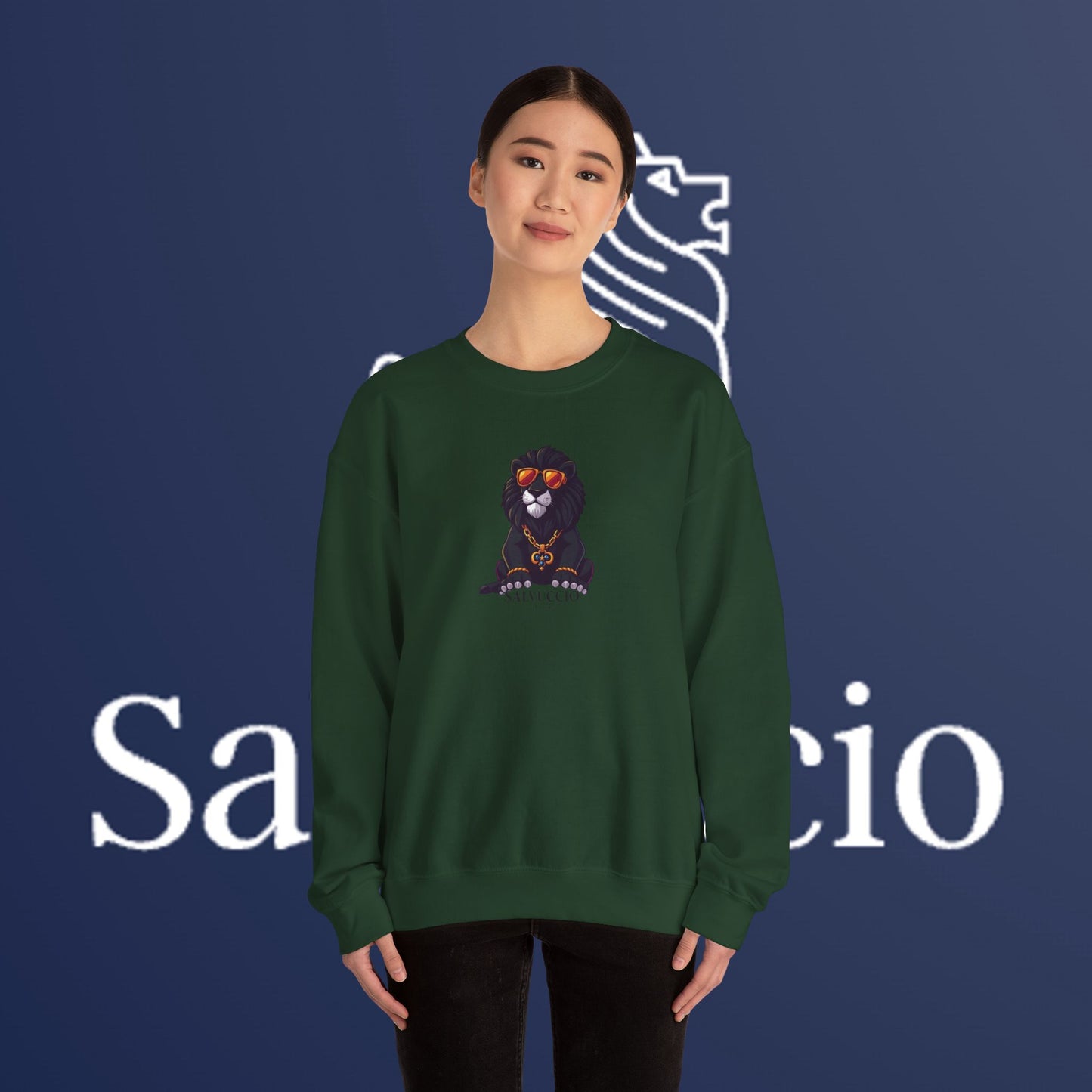 Idio Salvuccio Lion™ Crewneck Sweatshirt - Unique and Majestic Lion Design for Animal Lovers and Wildlife Enthusiasts