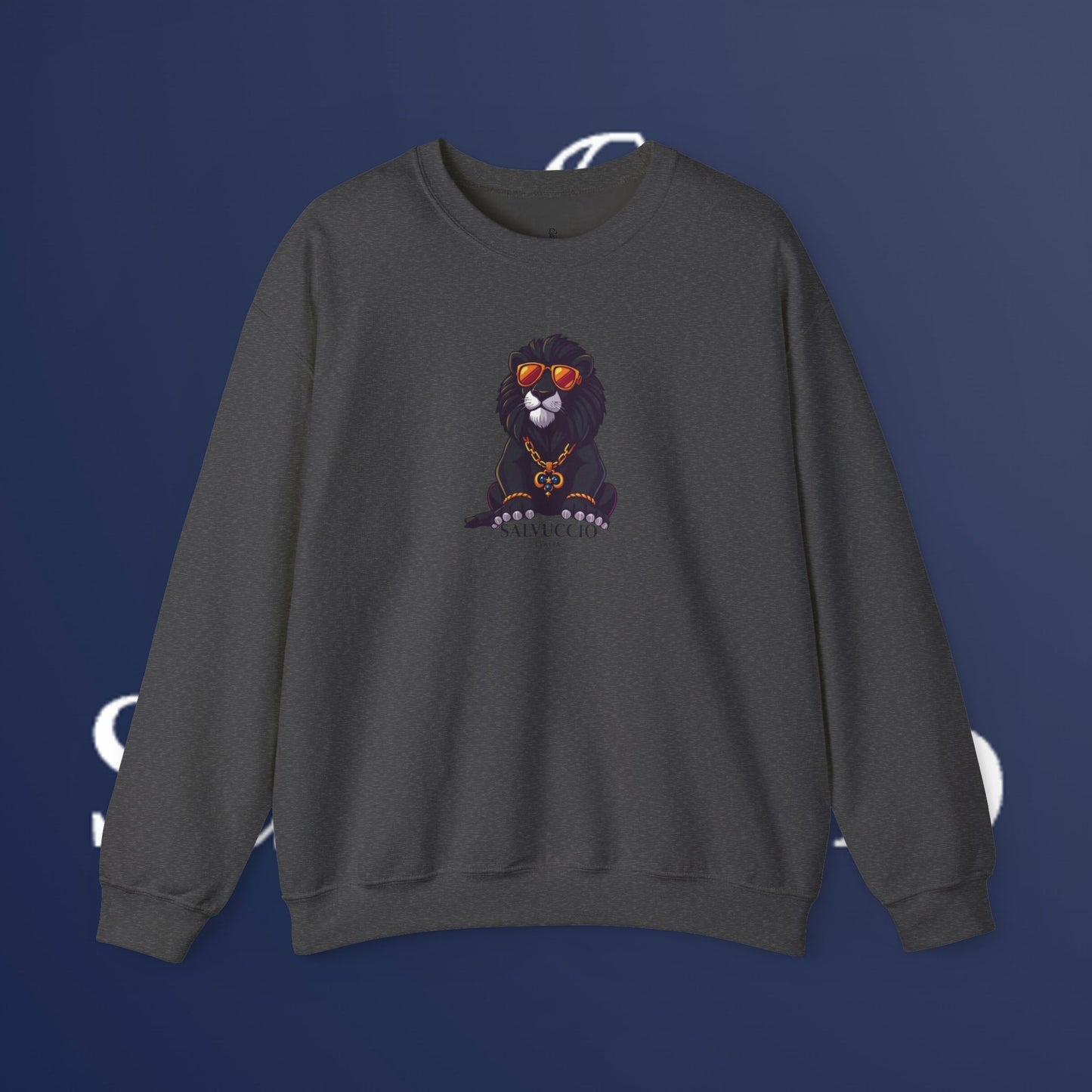 Idio Salvuccio Lion™ Crewneck Sweatshirt - Unique and Majestic Lion Design for Animal Lovers and Wildlife Enthusiasts