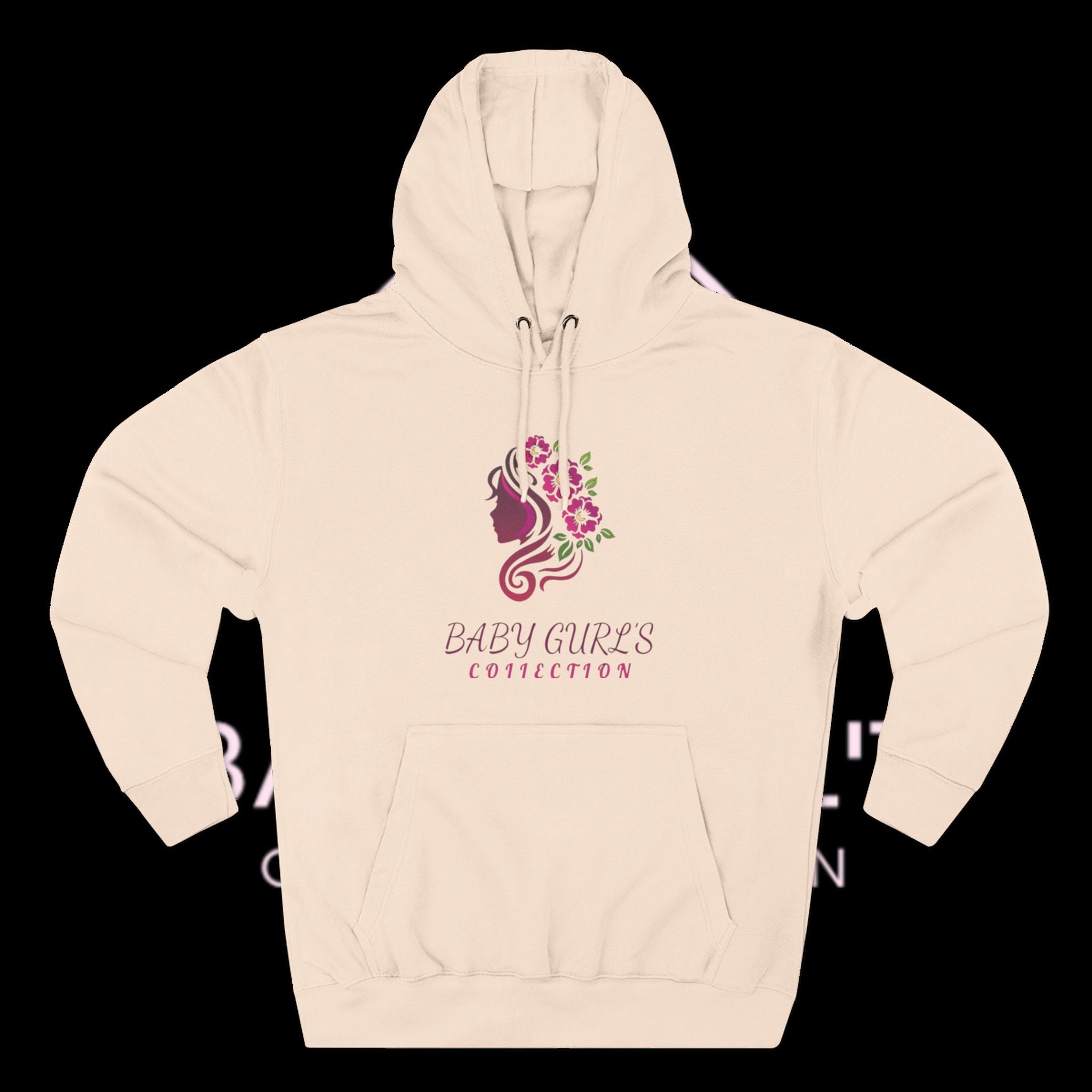BabyGurl'z Floral Fleece Hoodie with Three-Panel Design, Cozy Sweatshirt, Casual Wear, Gift for Her, Spring Fashion