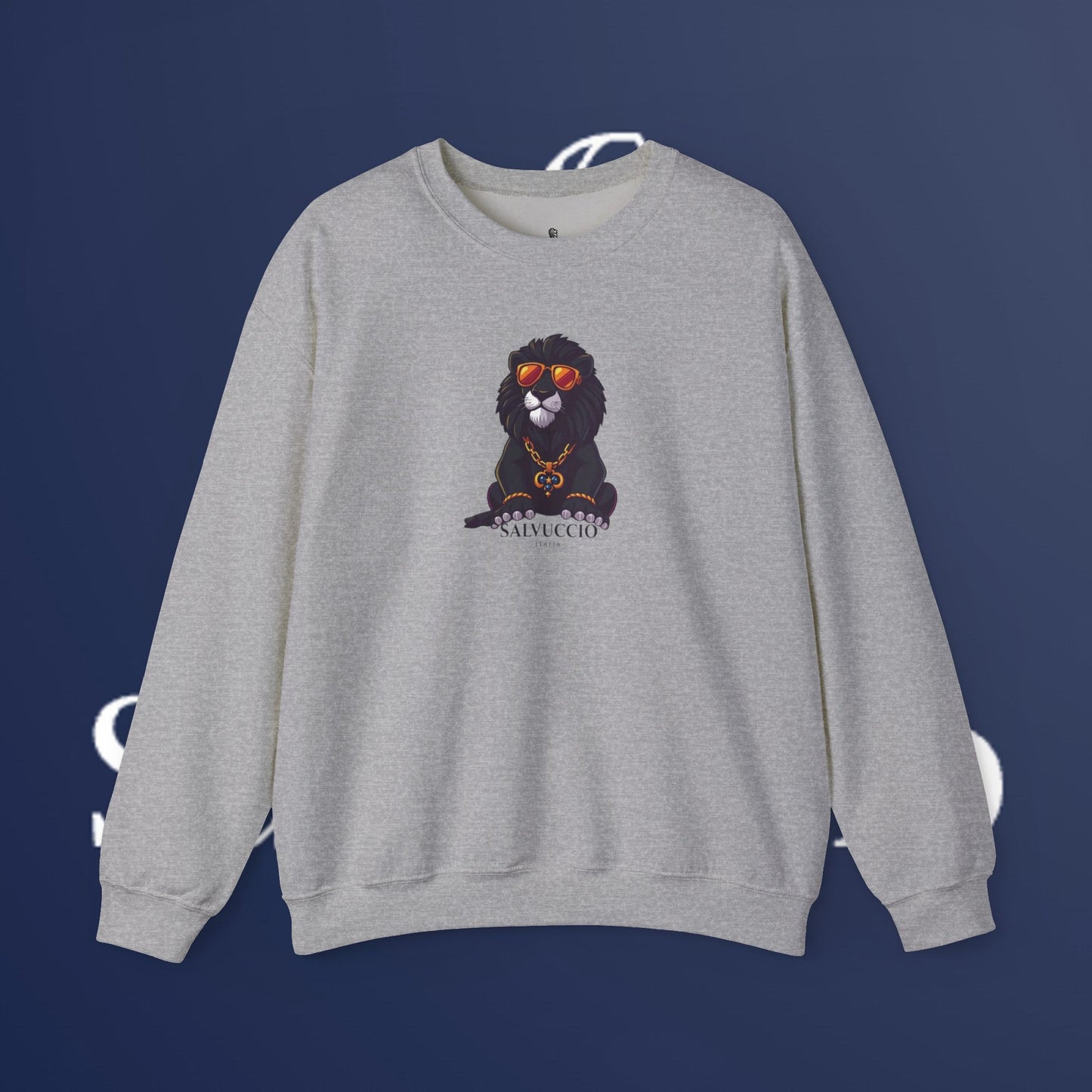 Idio Salvuccio Lion™ Crewneck Sweatshirt - Unique and Majestic Lion Design for Animal Lovers and Wildlife Enthusiasts