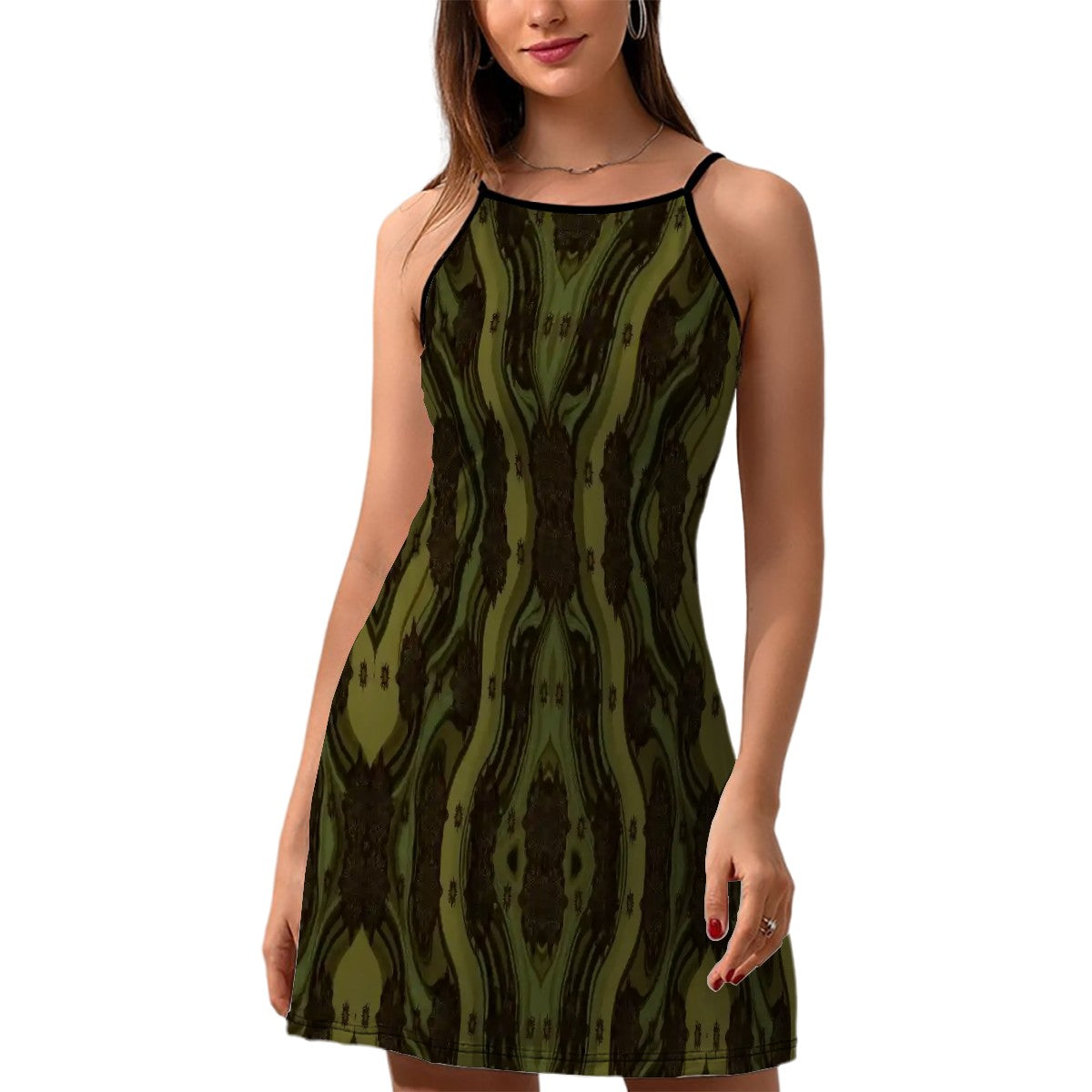 BabyGurl'z Collection Short Spaghetti Strap Dress with Abstract Patterns