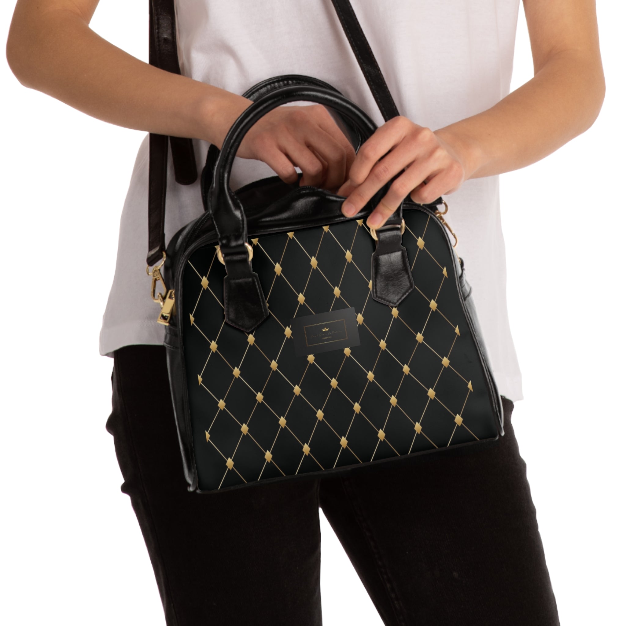 Sweetie's Collection Elegant Black Quilted Shoulder Handbag, Fashion Purse, Everyday Tote, Gift for Her, Chic Handbag for Work or Events