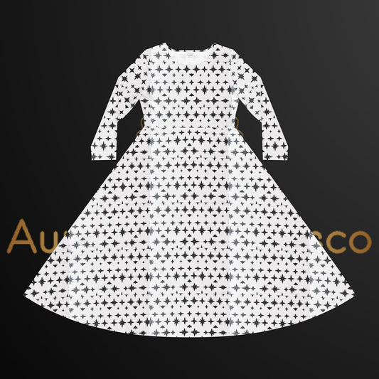 Aurelio Francesco Elegant Women's Long Sleeve Dance Dress