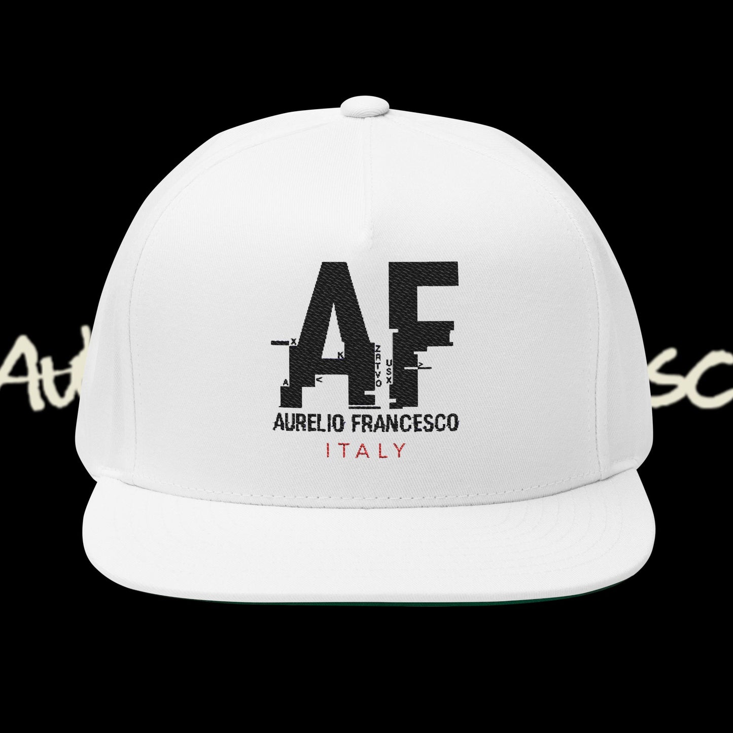 Aurelio Francesco Embroidered Flat Bill Cap