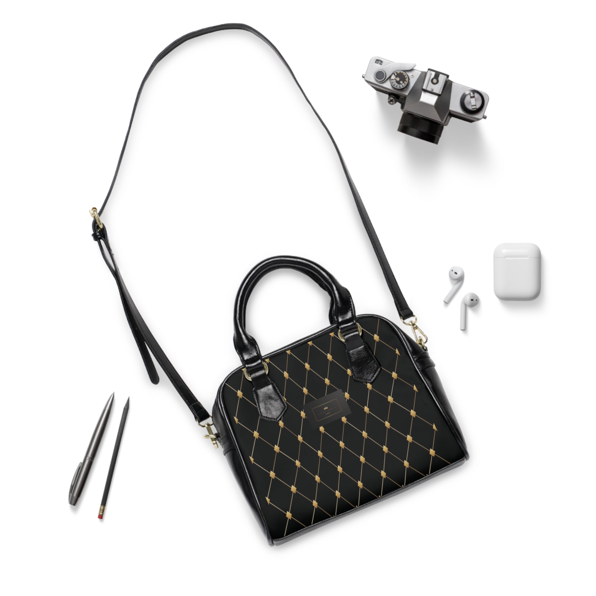 Sweetie's Collection Elegant Black Quilted Shoulder Handbag, Fashion Purse, Everyday Tote, Gift for Her, Chic Handbag for Work or Events