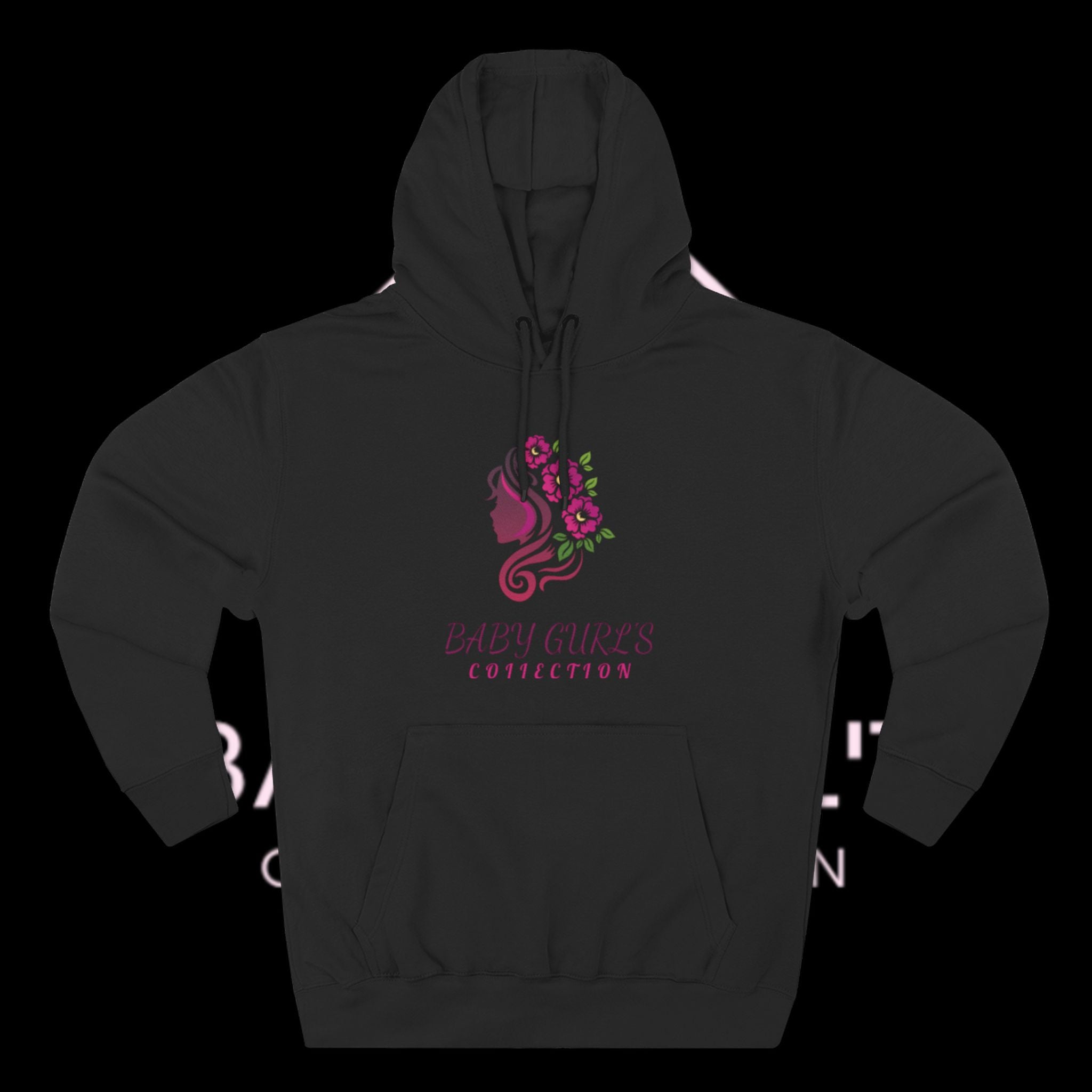 BabyGurl'z Floral Fleece Hoodie with Three-Panel Design, Cozy Sweatshirt, Casual Wear, Gift for Her, Spring Fashion