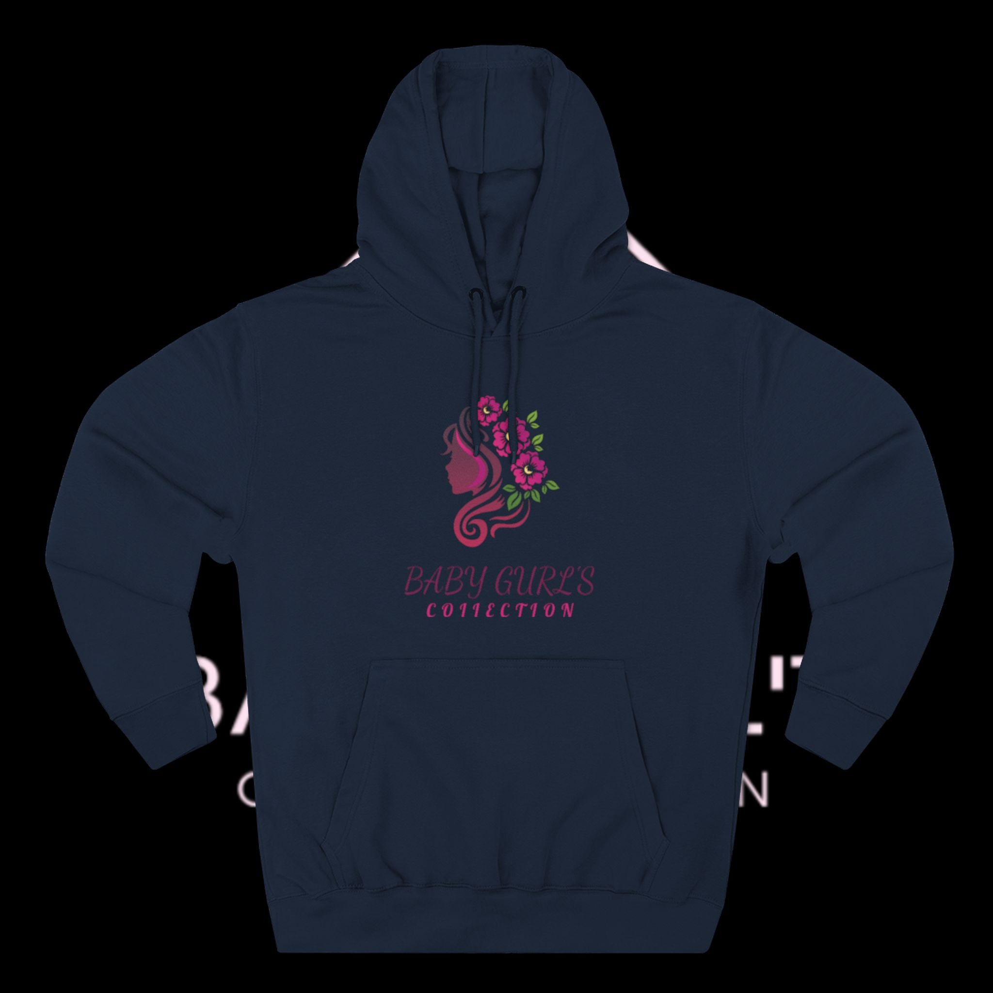 BabyGurl'z Floral Fleece Hoodie with Three-Panel Design, Cozy Sweatshirt, Casual Wear, Gift for Her, Spring Fashion