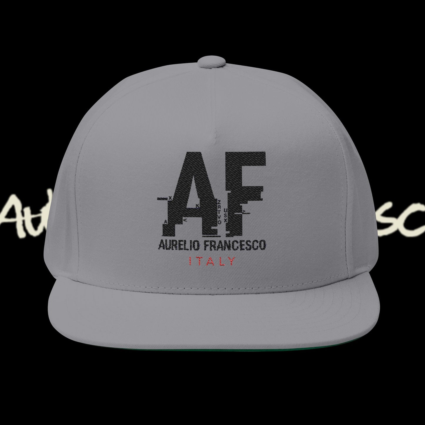Aurelio Francesco Embroidered Flat Bill Cap