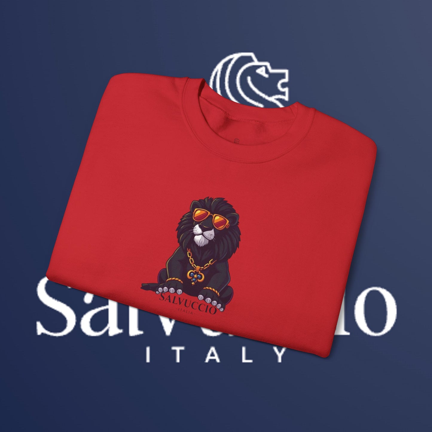 Idio Salvuccio Lion™ Crewneck Sweatshirt - Unique and Majestic Lion Design for Animal Lovers and Wildlife Enthusiasts