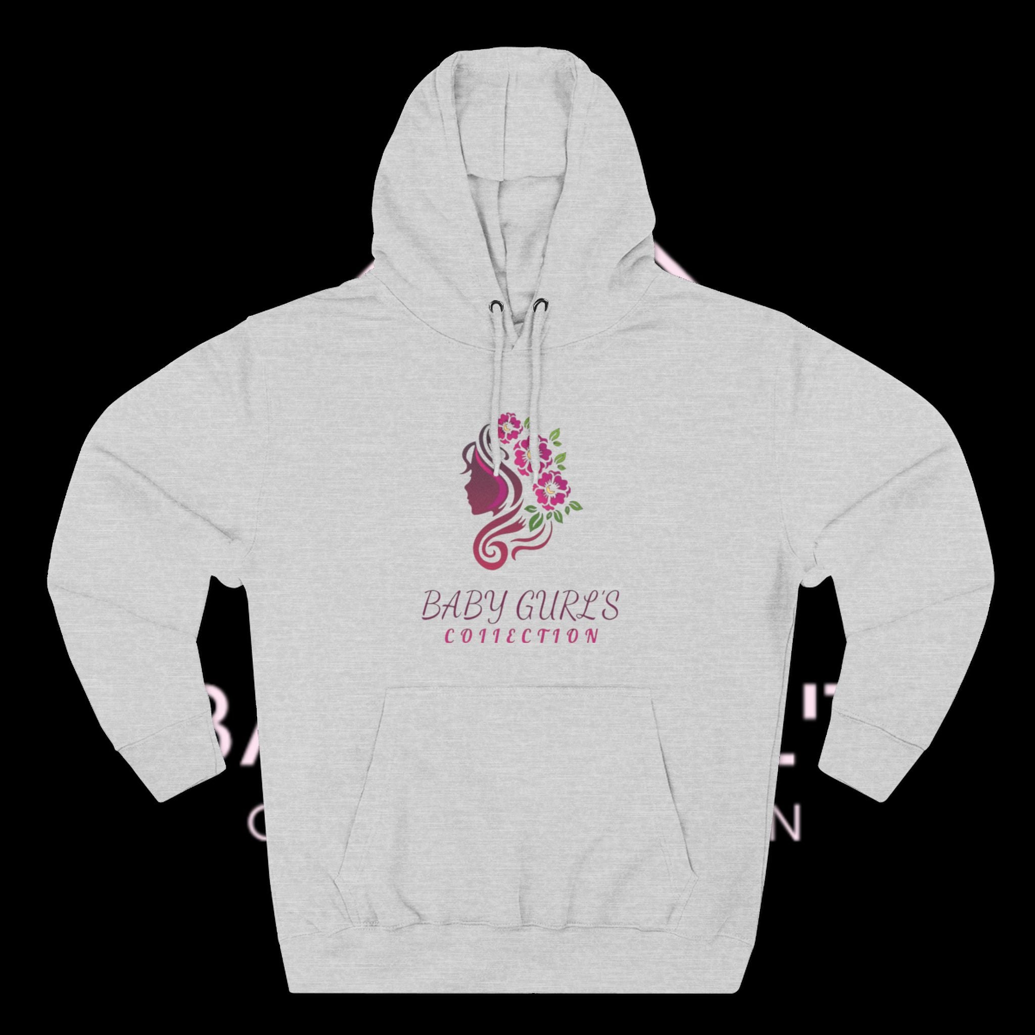 BabyGurl'z Floral Fleece Hoodie with Three-Panel Design, Cozy Sweatshirt, Casual Wear, Gift for Her, Spring Fashion