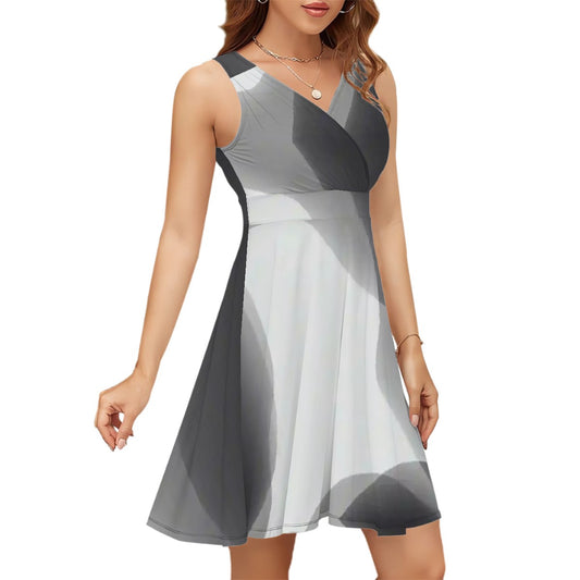 BabyGurl'z Collection Black and White Sleeveless V-Neck Dress