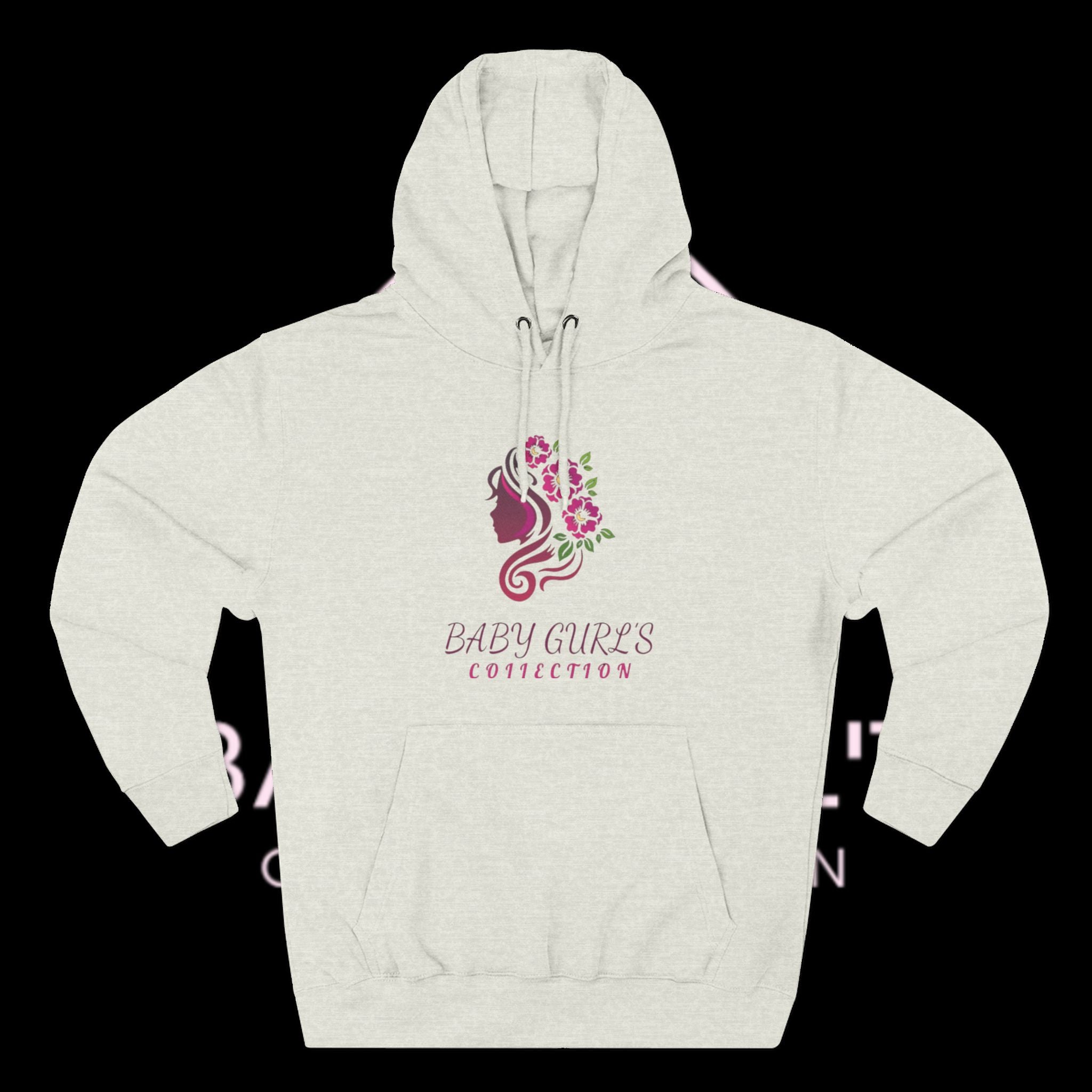 BabyGurl'z Floral Fleece Hoodie with Three-Panel Design, Cozy Sweatshirt, Casual Wear, Gift for Her, Spring Fashion