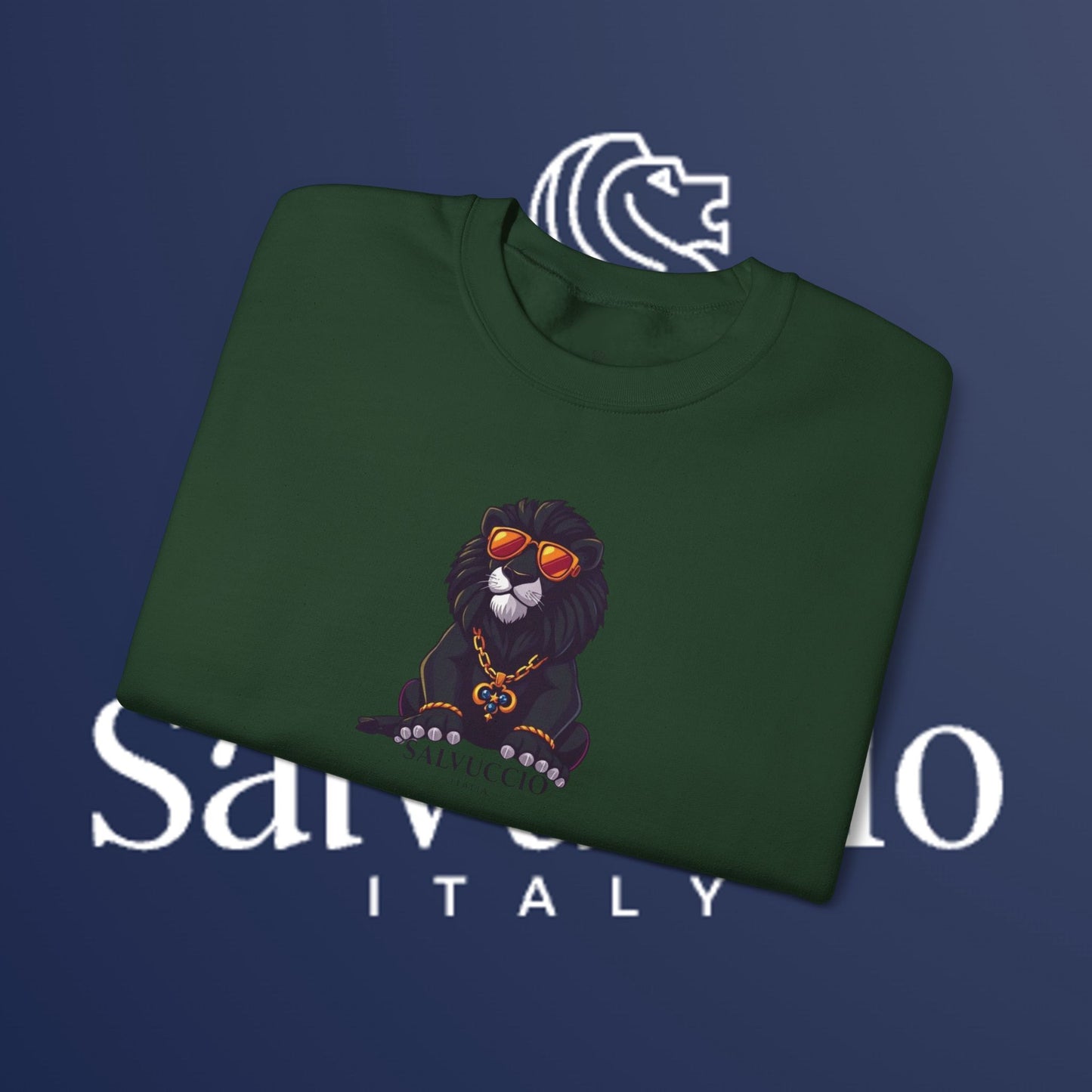 Idio Salvuccio Lion™ Crewneck Sweatshirt - Unique and Majestic Lion Design for Animal Lovers and Wildlife Enthusiasts
