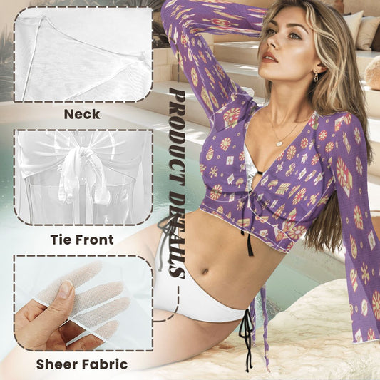 Aurelio Francesco designs swimwear and cardigan casino tops.