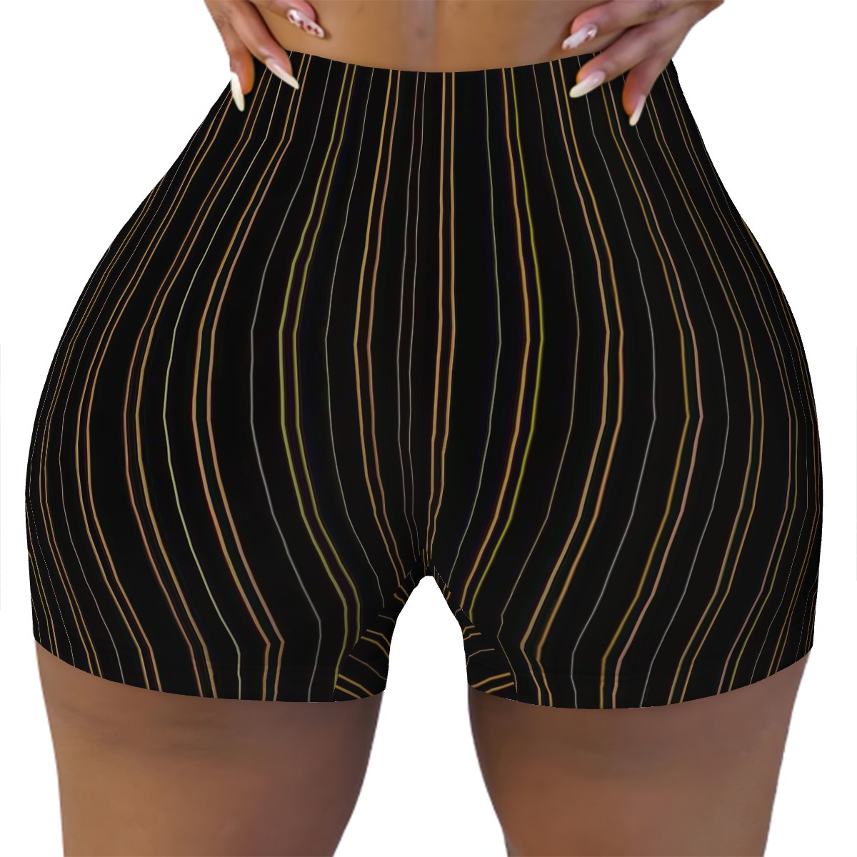 Sweetie's Collection: Geometric pinstripe athletic shorts for comfort, performance, and style.