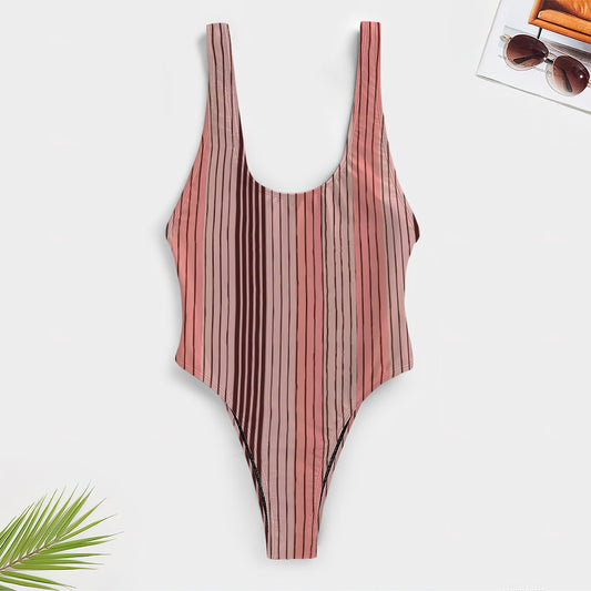 Aurelio Francesco pinstripe one-piece swimsuit.