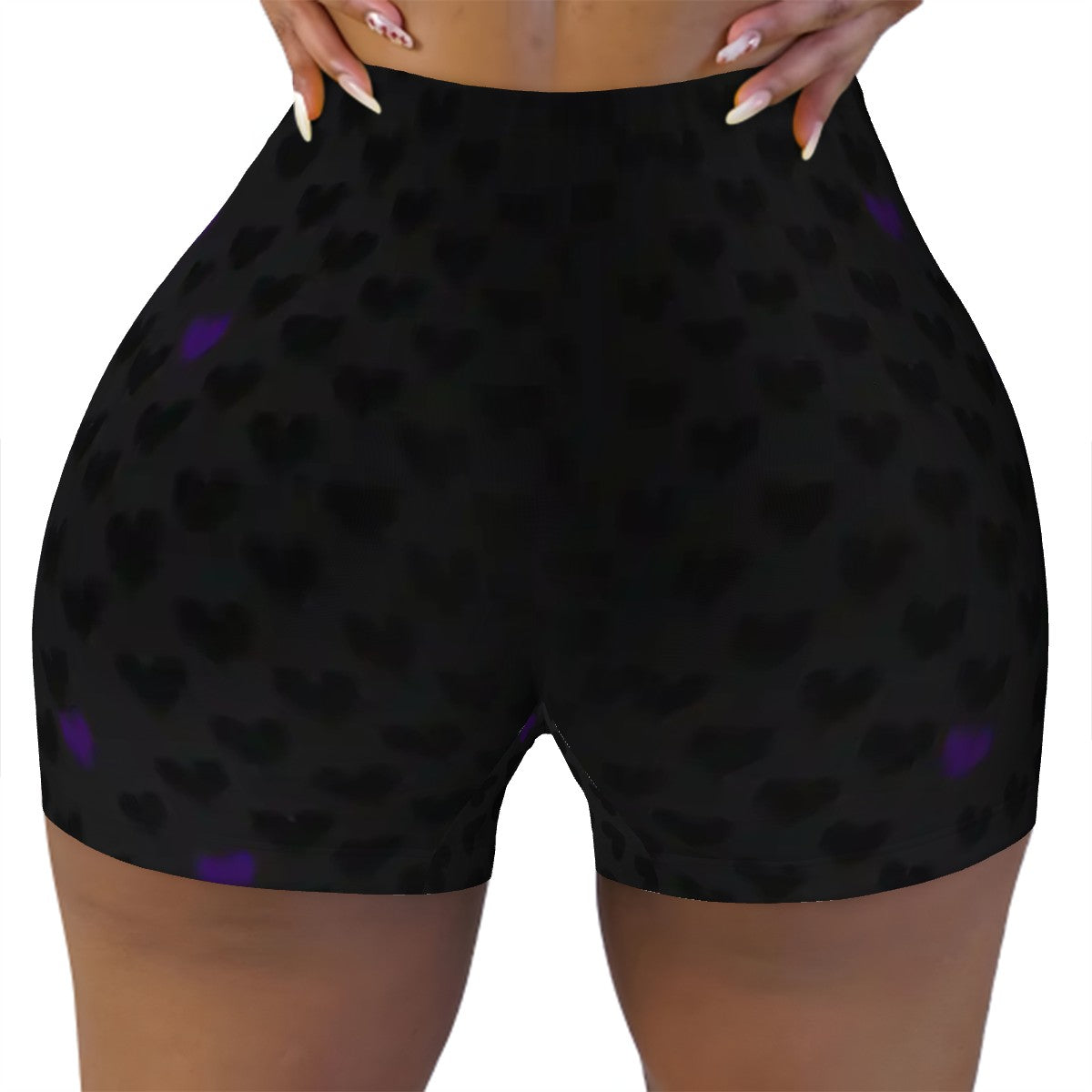 Sweetie's Collection Athletic Shorts Black and Purple Hearts