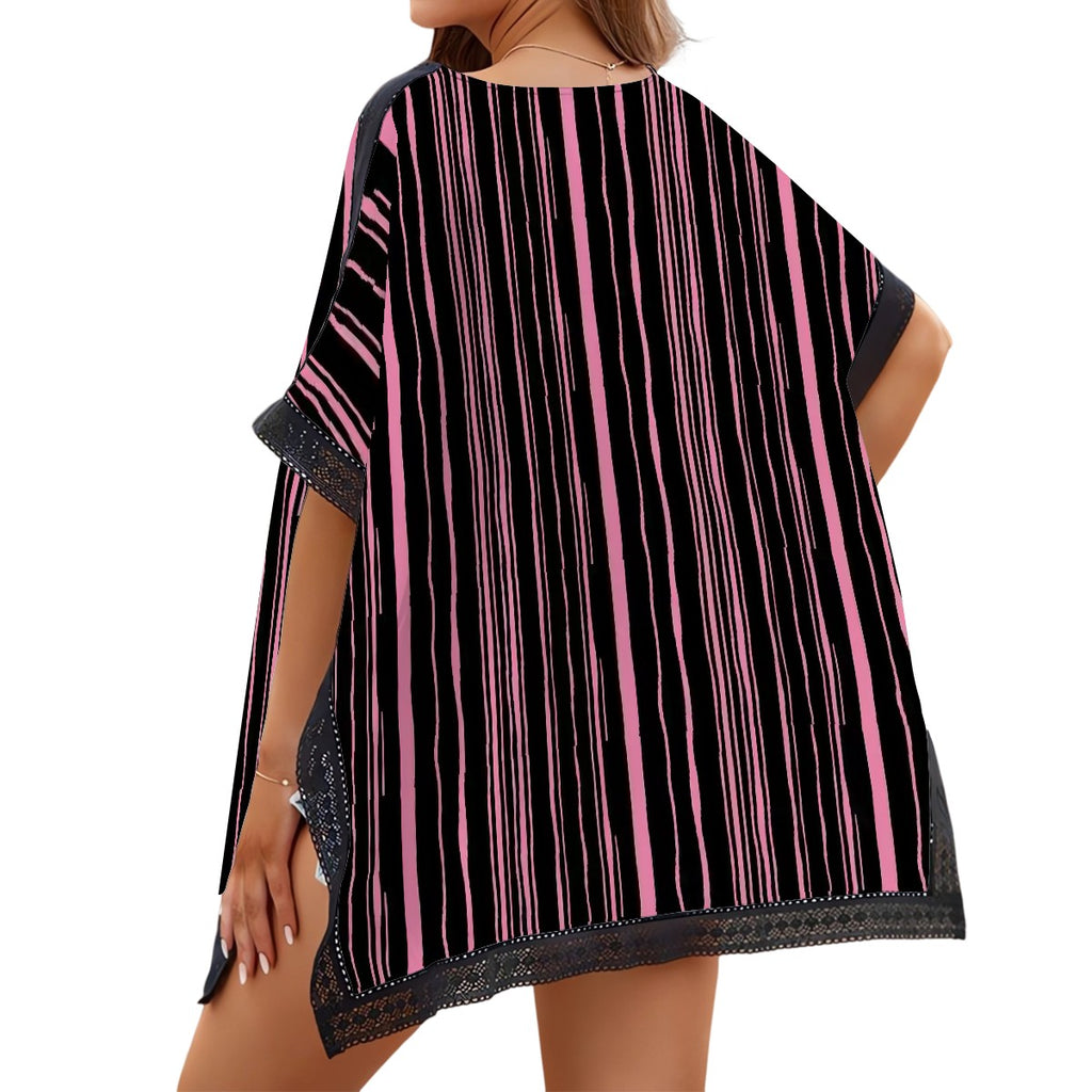 BabyGurl'z Collection pinstripe coverup in black and pink.