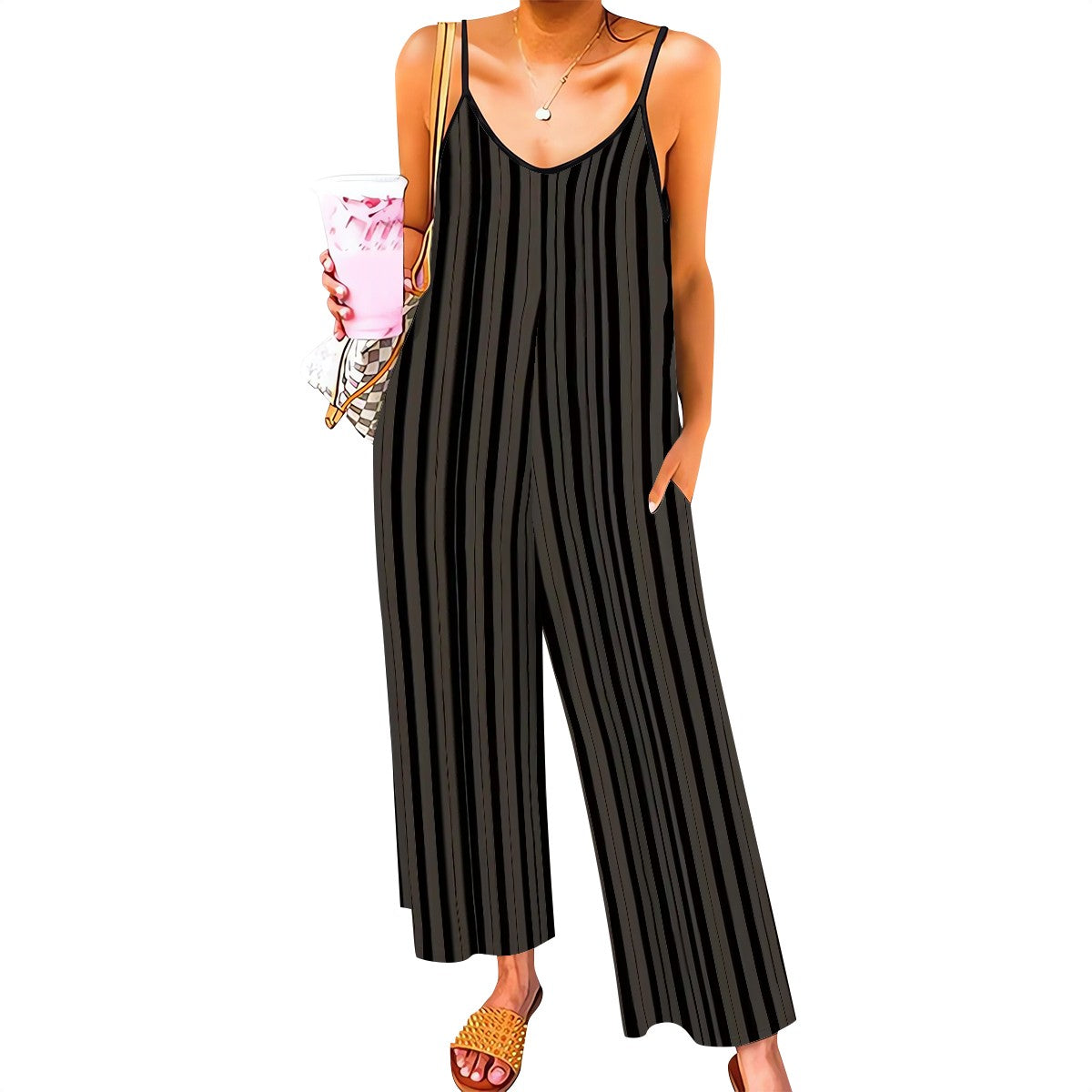BabyGurl'z Collection: Sexy pinstripe casual jumpsuits for women.